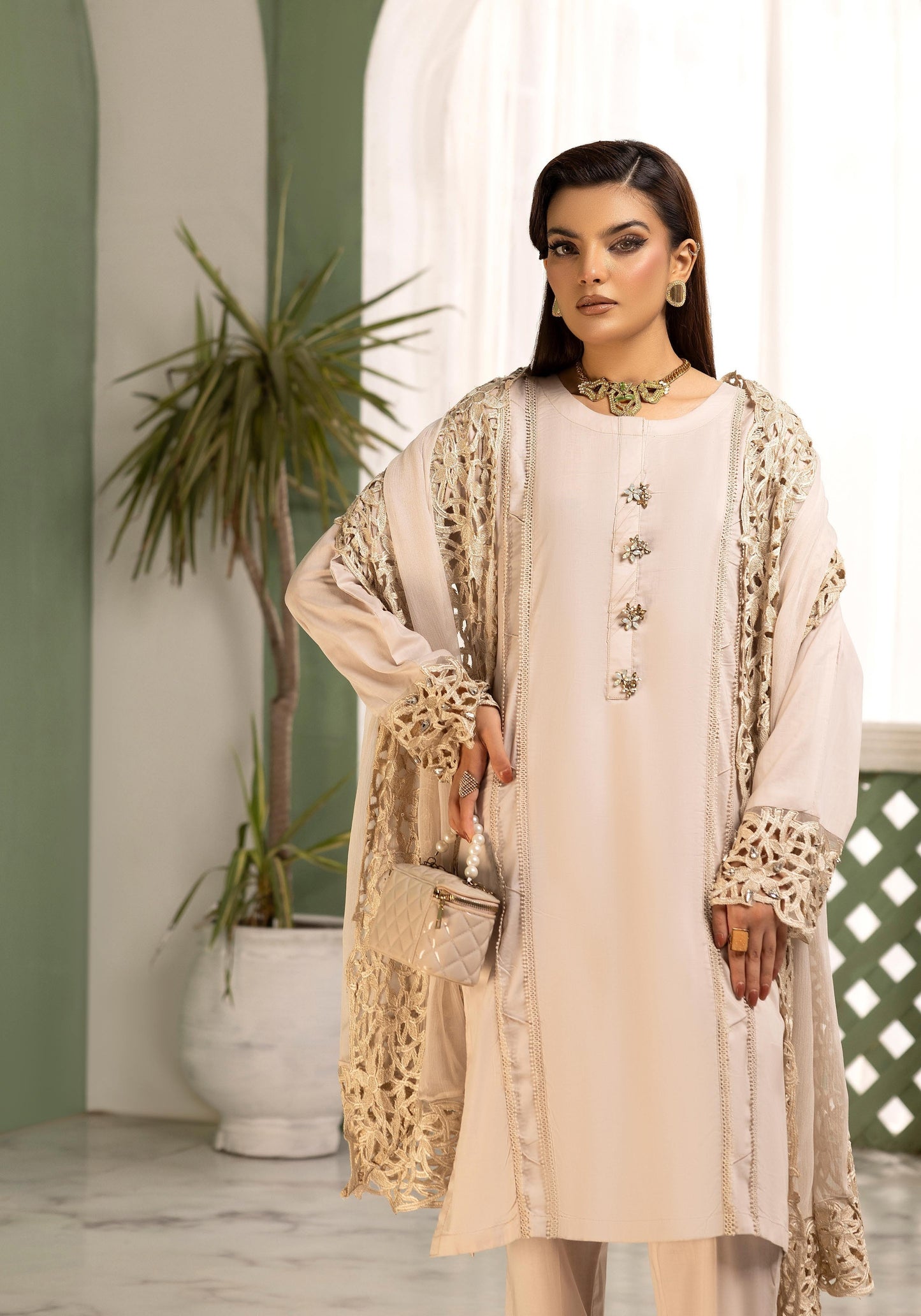 SIMRANS ‘AURA LUX’ | EMBROIDERED COTTON READYMADE TRADITIONAL WOMENSWEAR3025