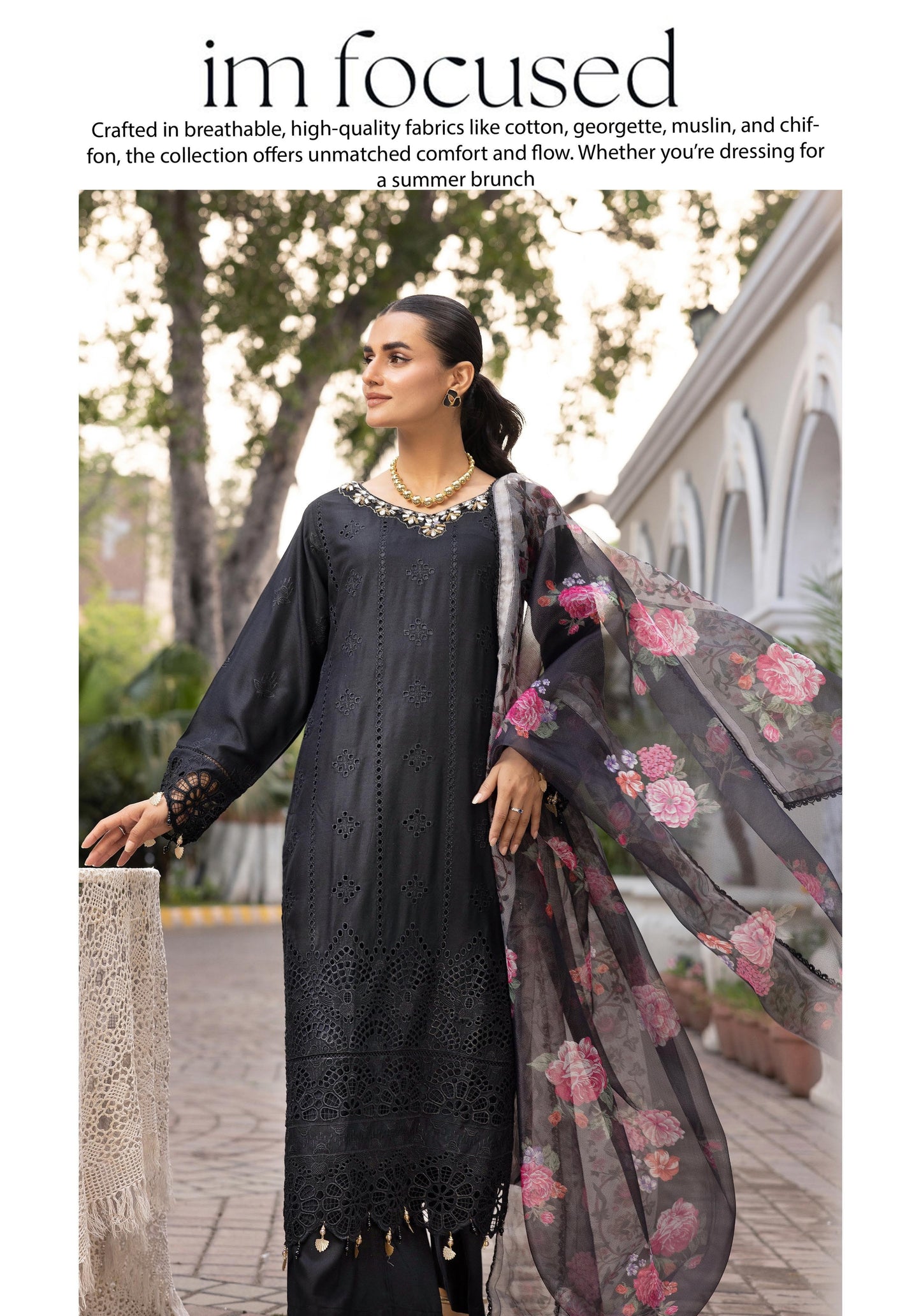 SIMRANS LUXURY HANDWORK CHICKNKARI 3PC READYMADE 505