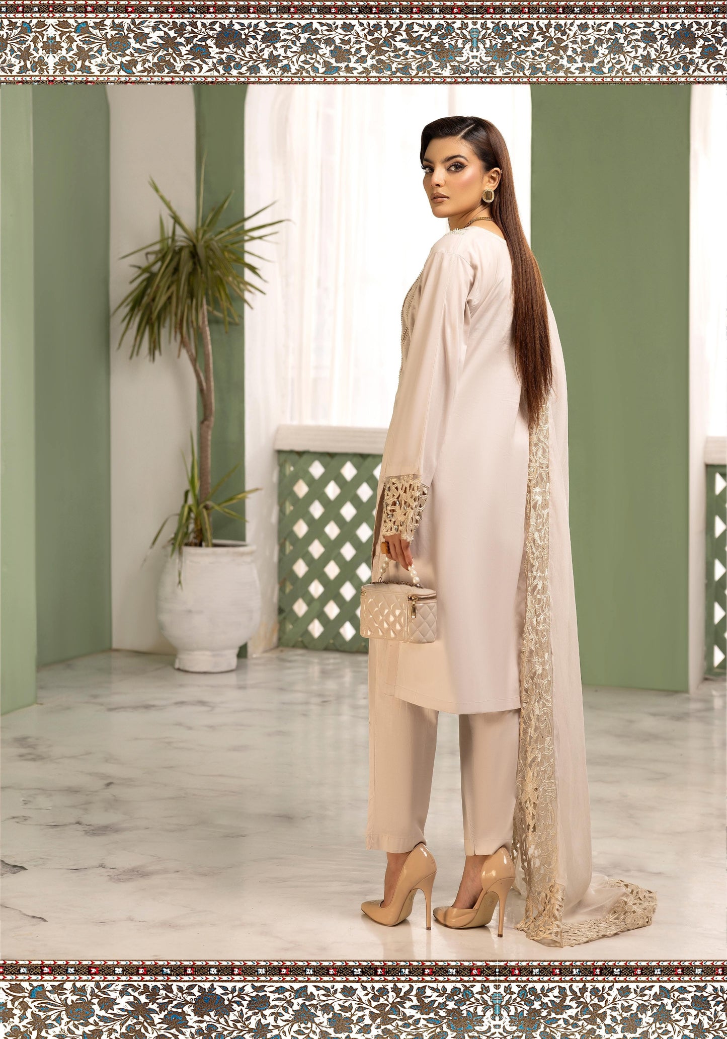 SIMRANS ‘AURA LUX’ | EMBROIDERED COTTON READYMADE TRADITIONAL WOMENSWEAR3025