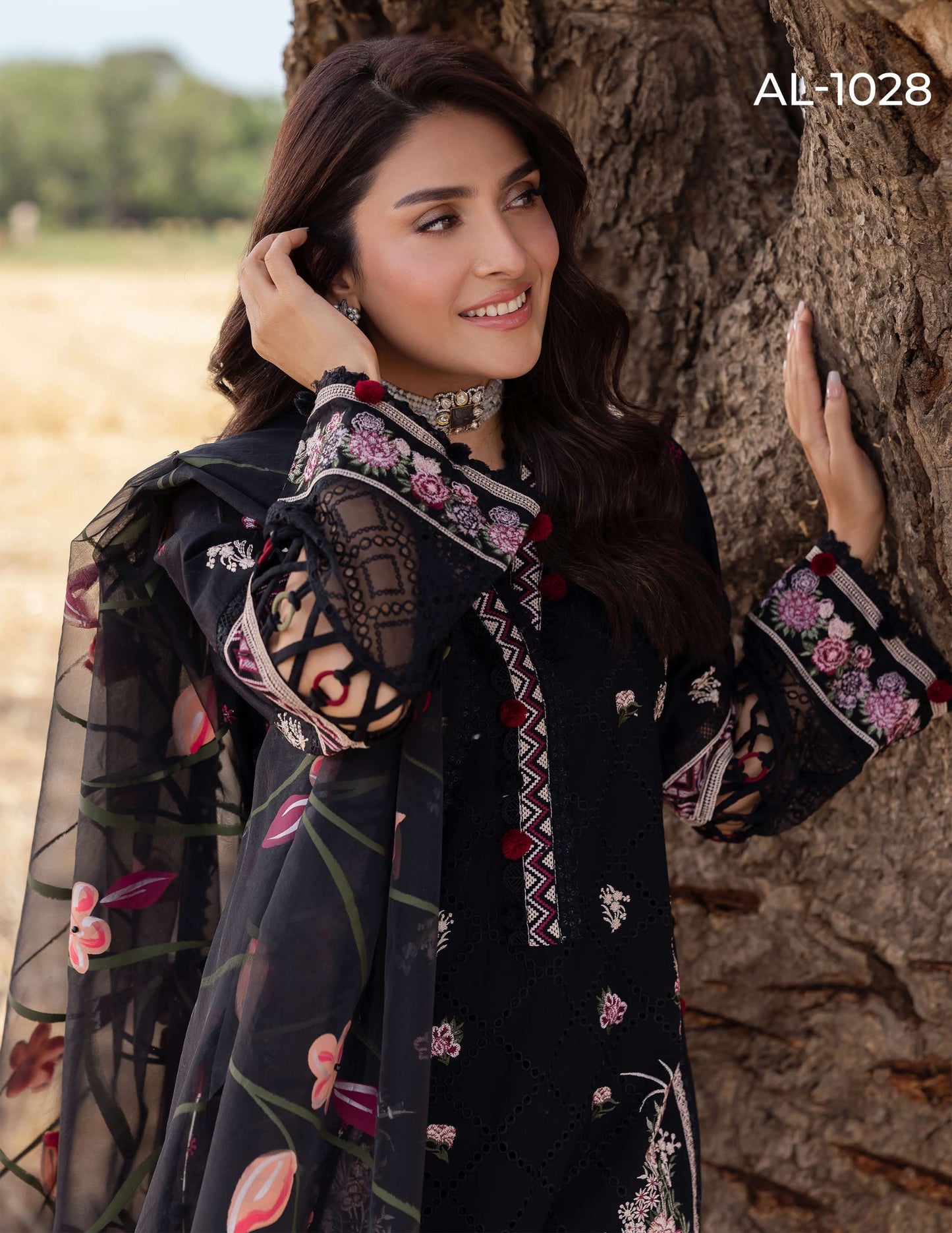 SIMRANS Heer premium 3 piece mummy & me Ledies Black medium Eid outfit