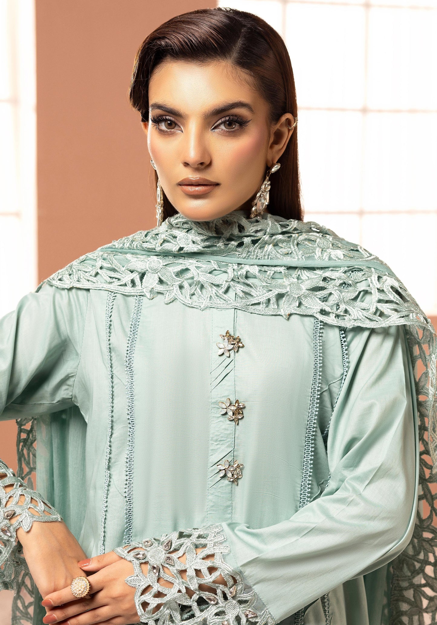 SIMRANS ‘AURA LUX’ | EMBROIDERED COTTON READYMADE TRADITIONAL WOMENSWEAR3024