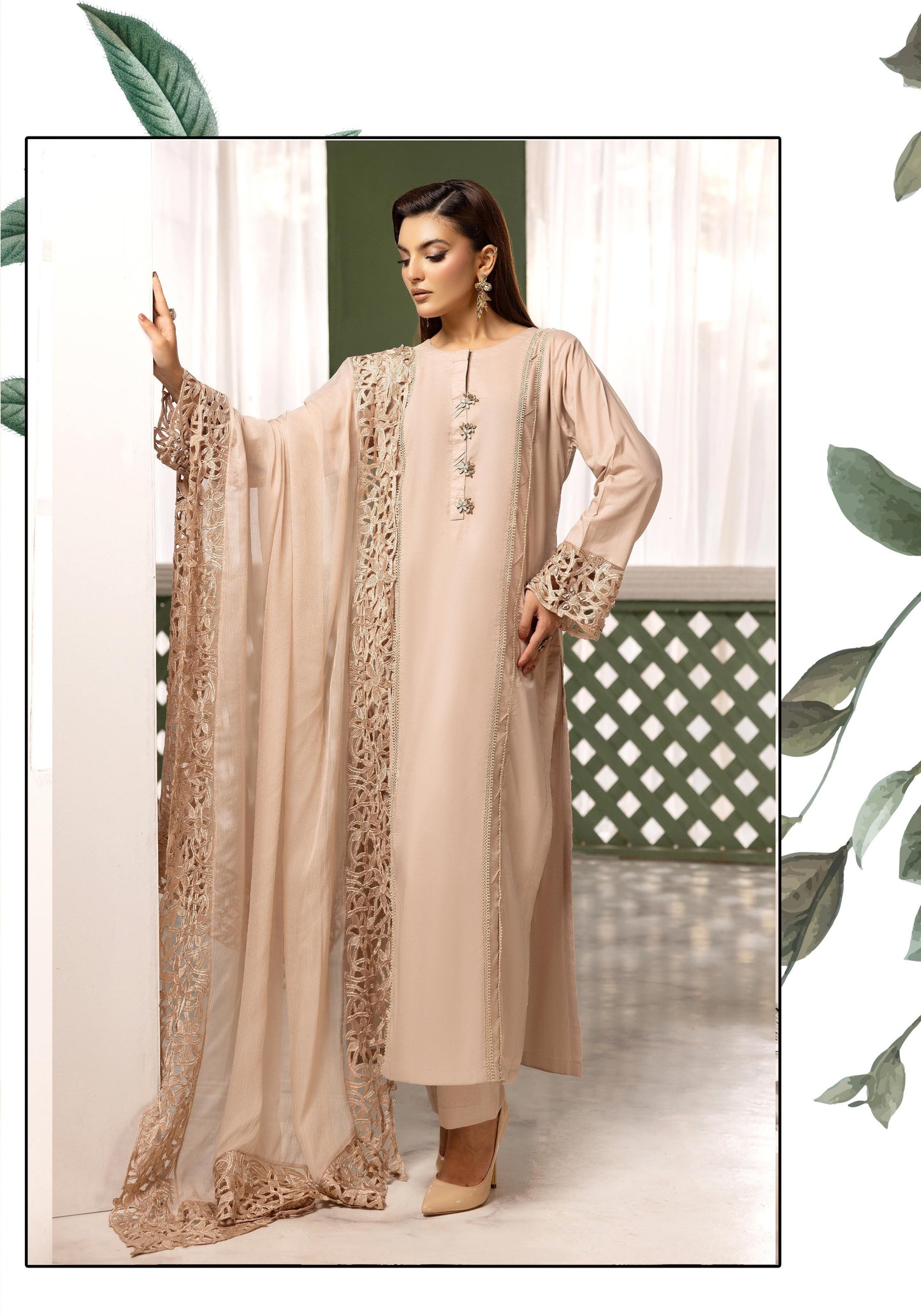 SIMRANS ‘AURA LUX’ | EMBROIDERED COTTON READYMADE TRADITIONAL WOMENSWEAR3025