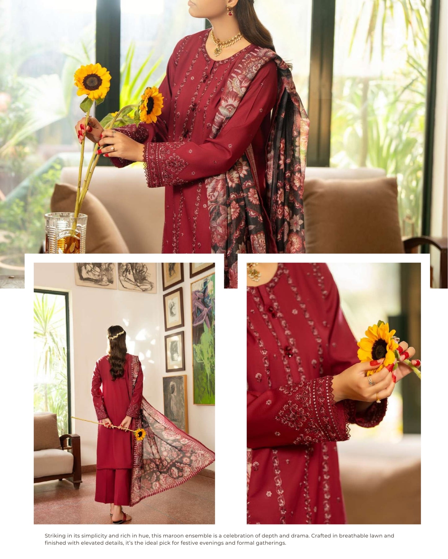 CASUALLITE ‘SIRF TUMHARI’| EMBROIDERED COTTON 3PC READYMADE | S&S SPECIAL-403