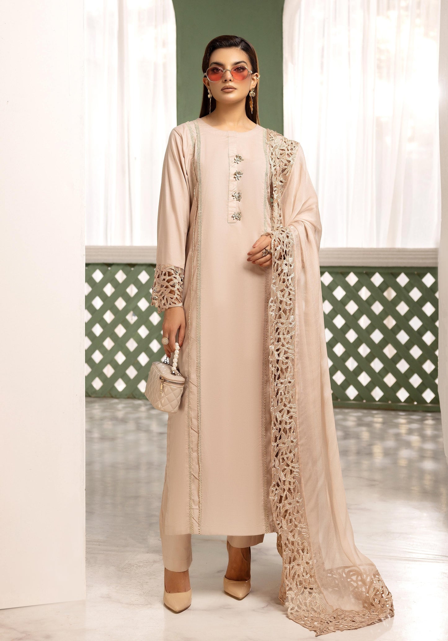 SIMRANS ‘AURA LUX’ | EMBROIDERED COTTON READYMADE TRADITIONAL WOMENSWEAR3025