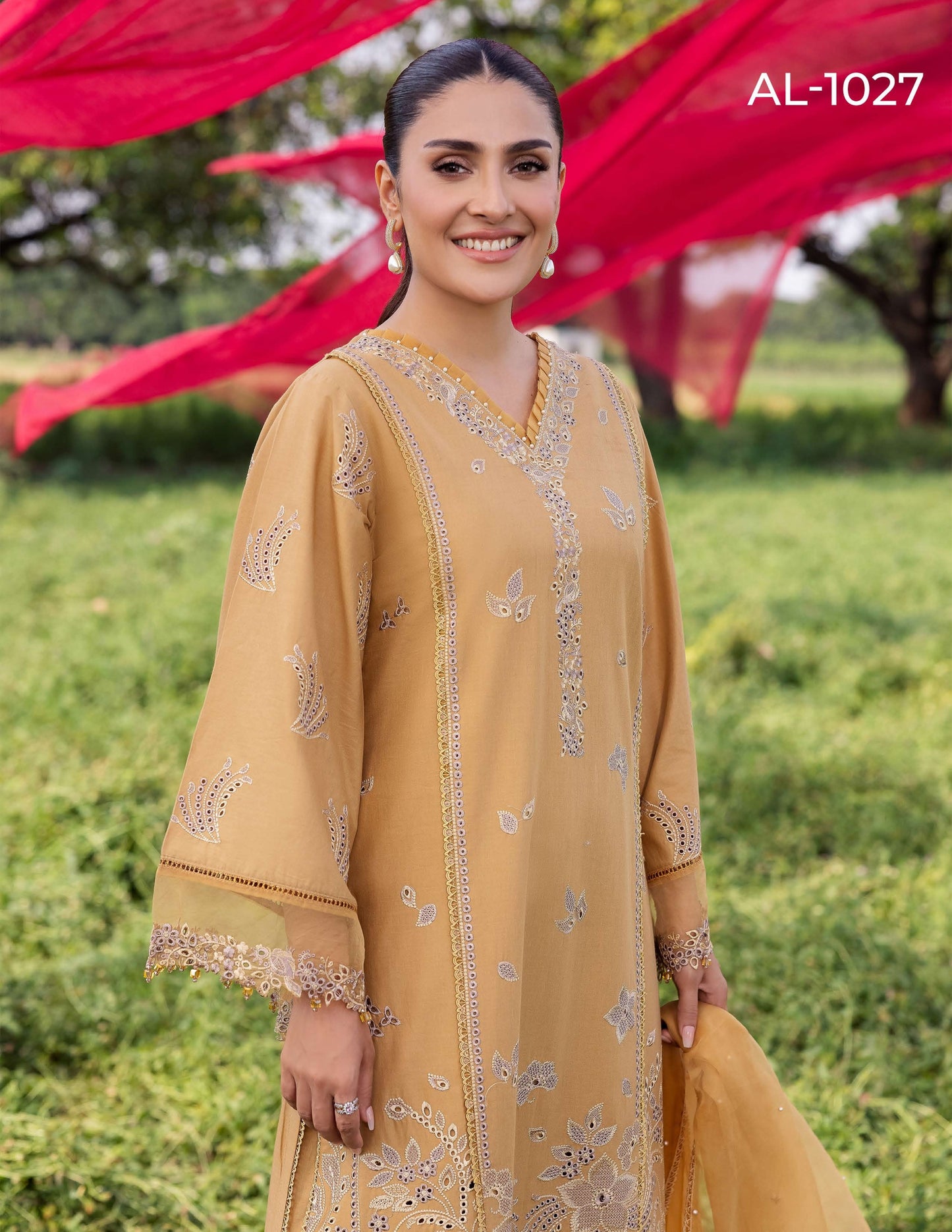 SIMRANS Heer premium 3 piece mummy & me Ledies Mustar medium Eid outfit