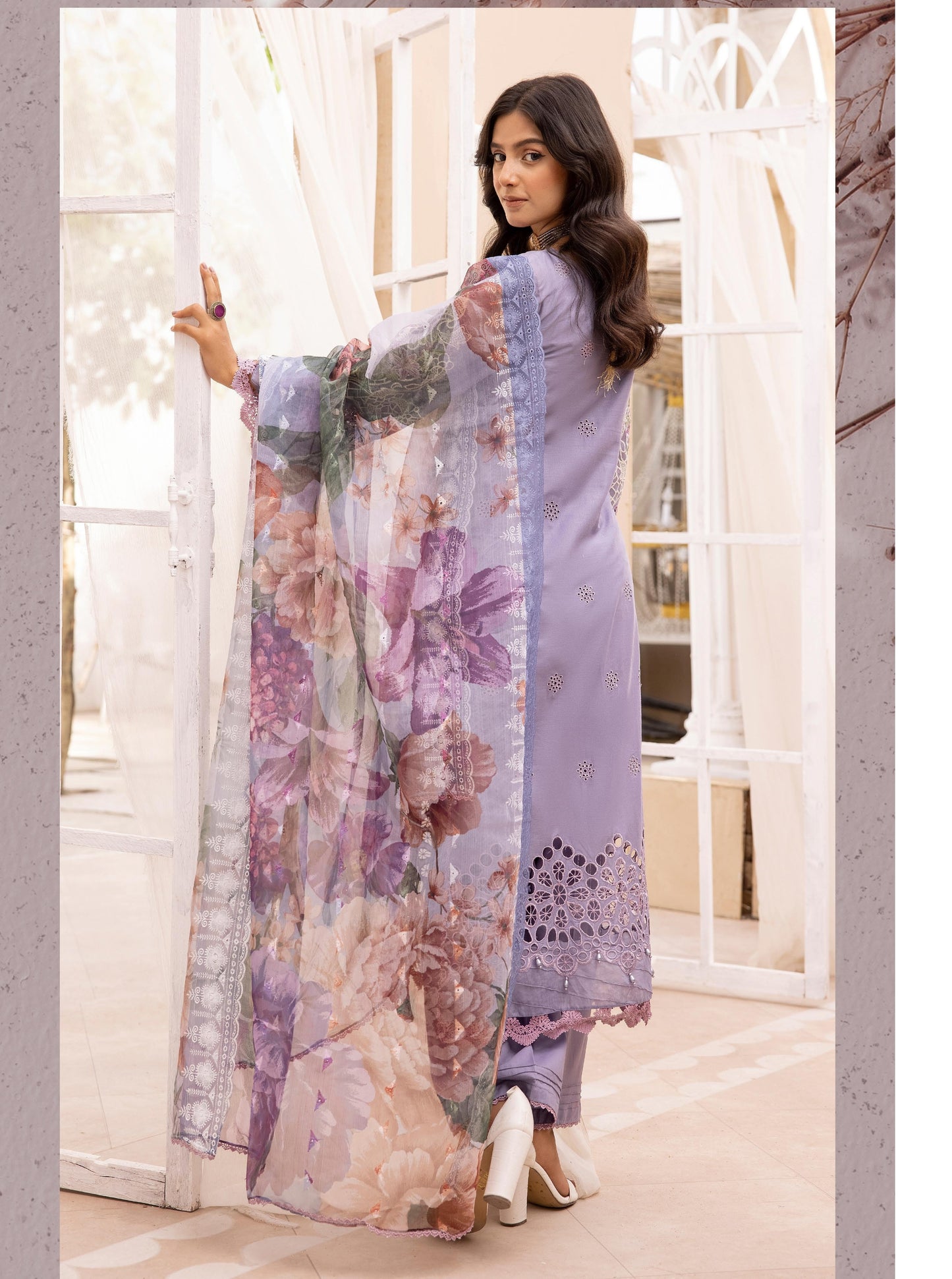 SIMRANS ‘AAFREEN’ | EMBROIDERED COTTON CHIKENKARI READYMADE TRADITIONAL WOMENSWEAR 135