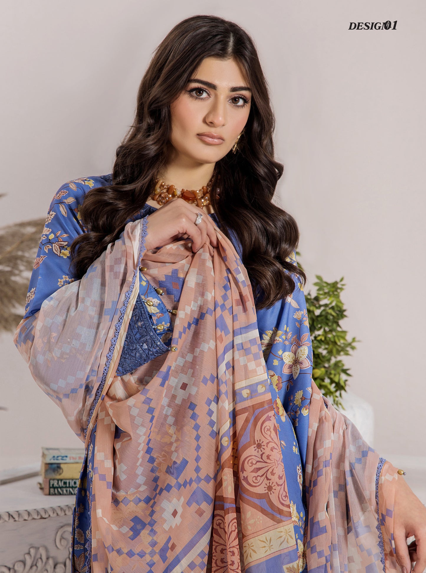 Traditional Threads Zeenat Satin Lawn Mehnoor 1313