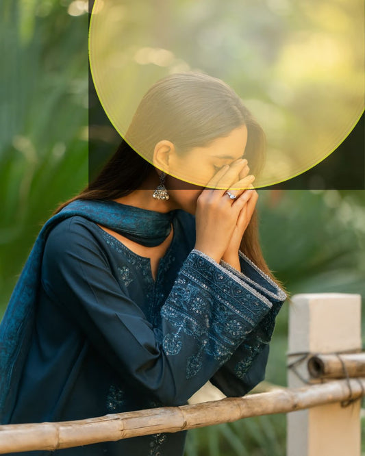 Premium Linen 3PC Embroidered Outfit RUA17