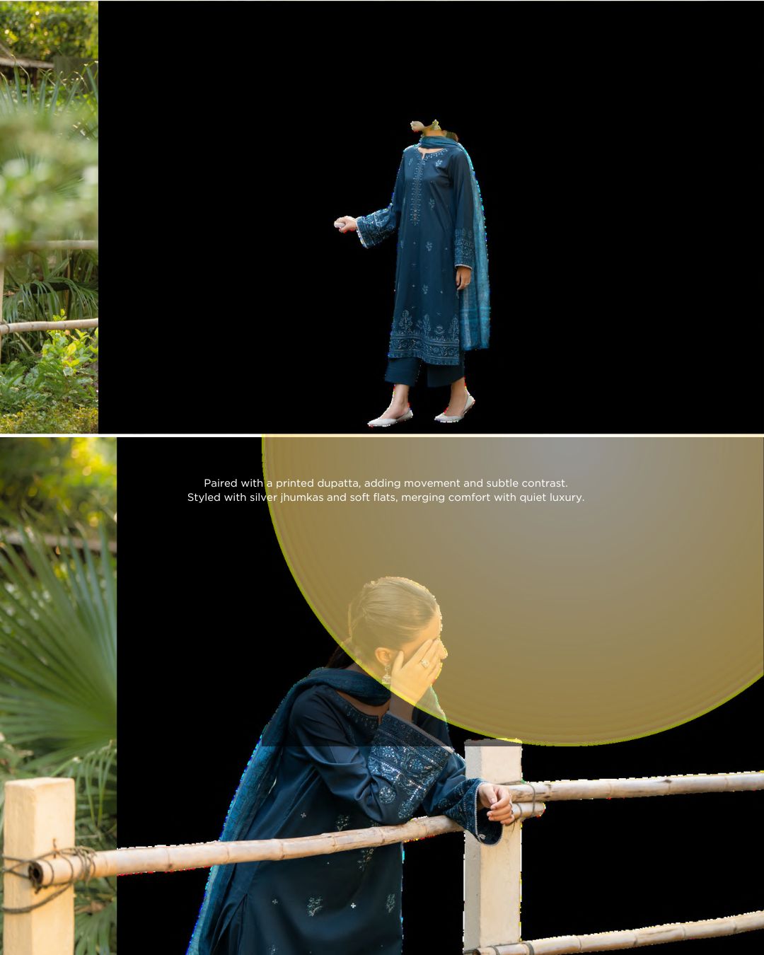 Premium Linen 3PC Embroidered Outfit RUA17