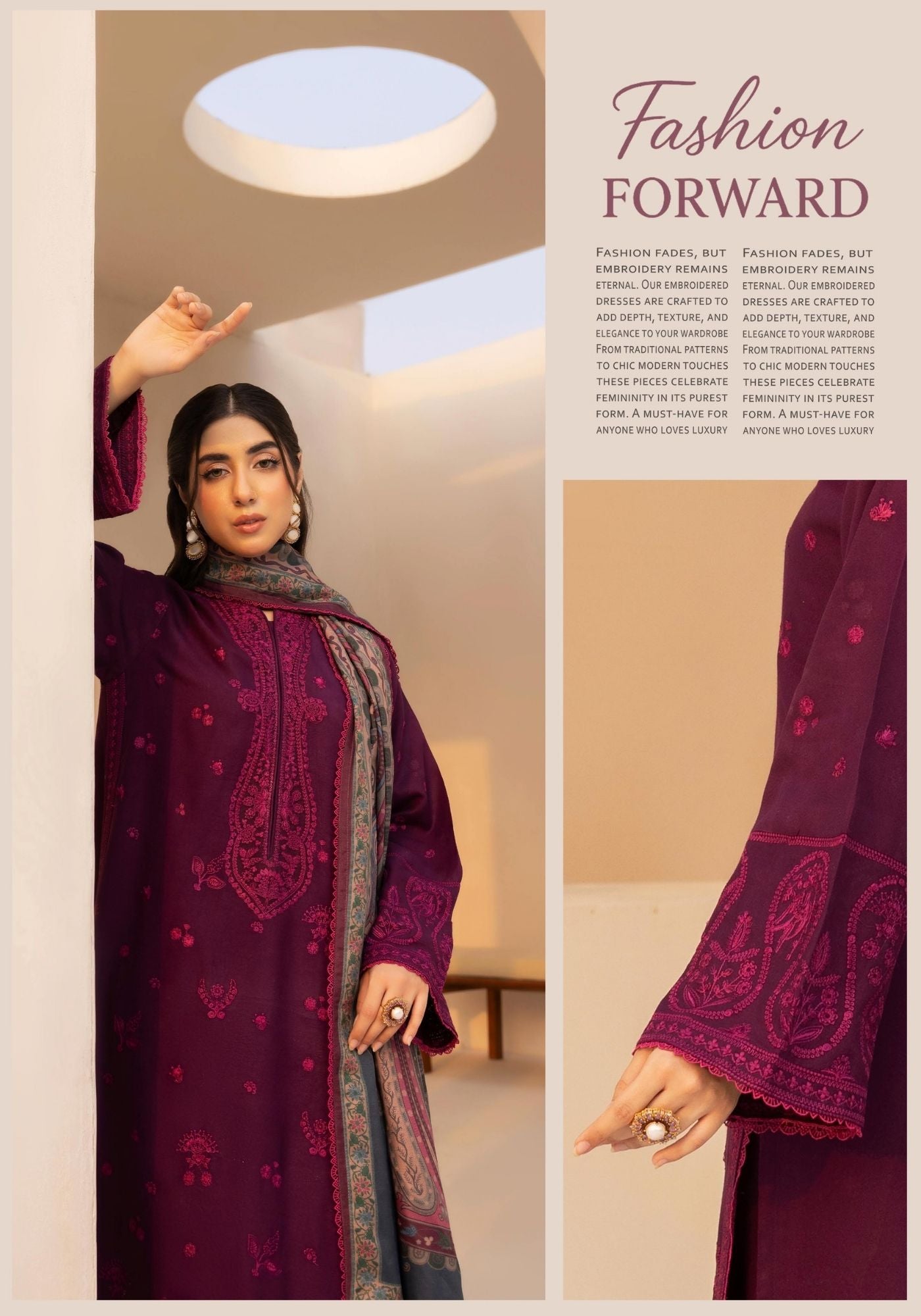 EMBER DHANAK EMBROIDERED 3PC READYMADE Mehak 202501