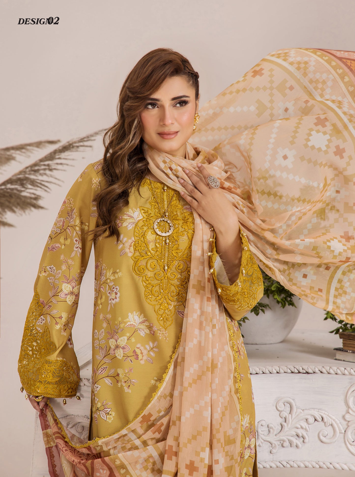 Traditional Threads Zeenat Satin Lawn Mehnoor 01313
