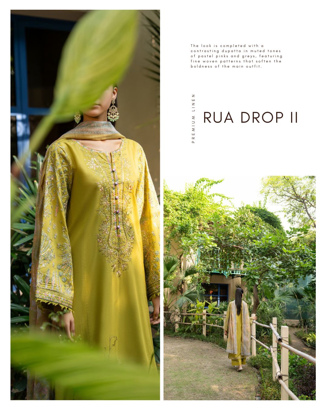 Premium Linen 3PC Embroidered Outfit RUA13