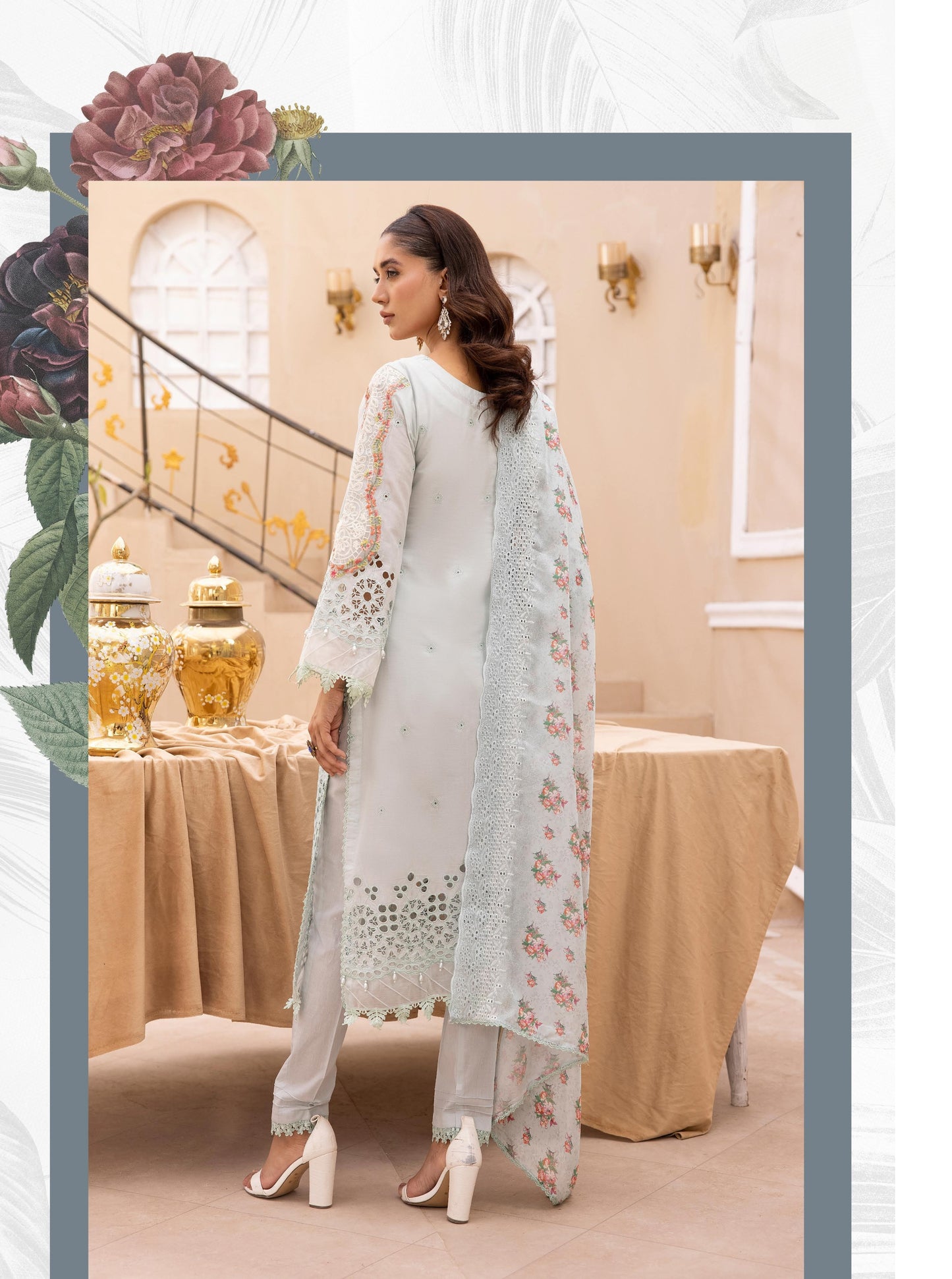SIMRANS ‘AAFREEN’ | EMBROIDERED COTTON CHIKENKARI READYMADE TRADITIONAL WOMENSWEAR 131
