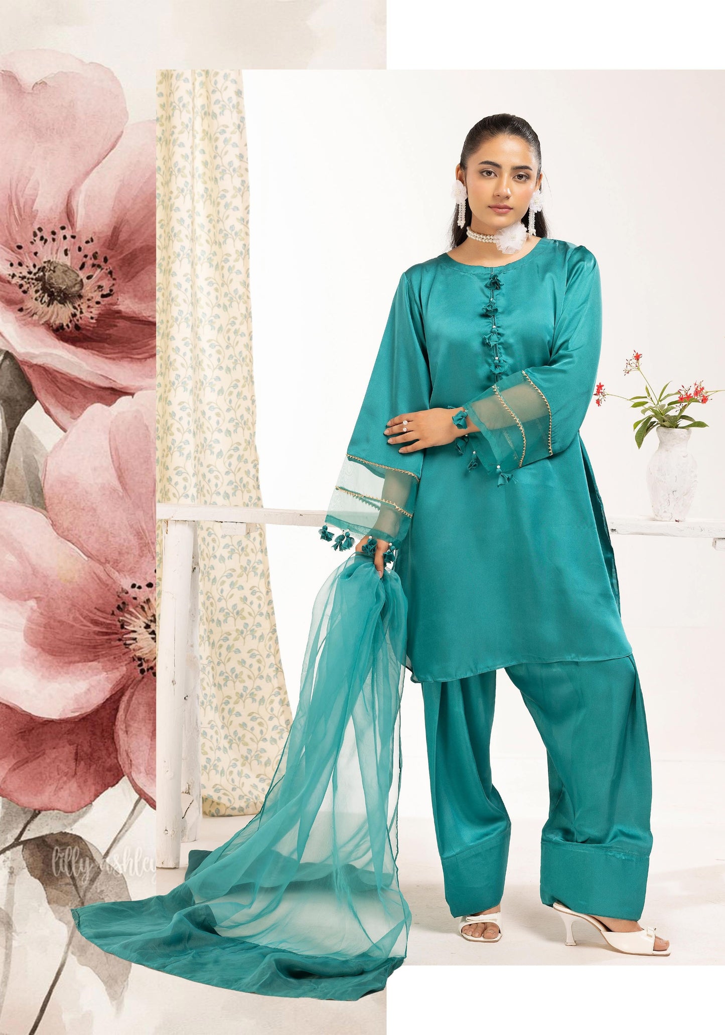 SIMRANS LULUSAR SHAMOOZ SILK 3PC READYMADE 010 - S&S
