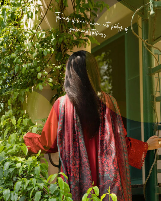 Premium Linen 3PC Embroidered Outfit RUA14