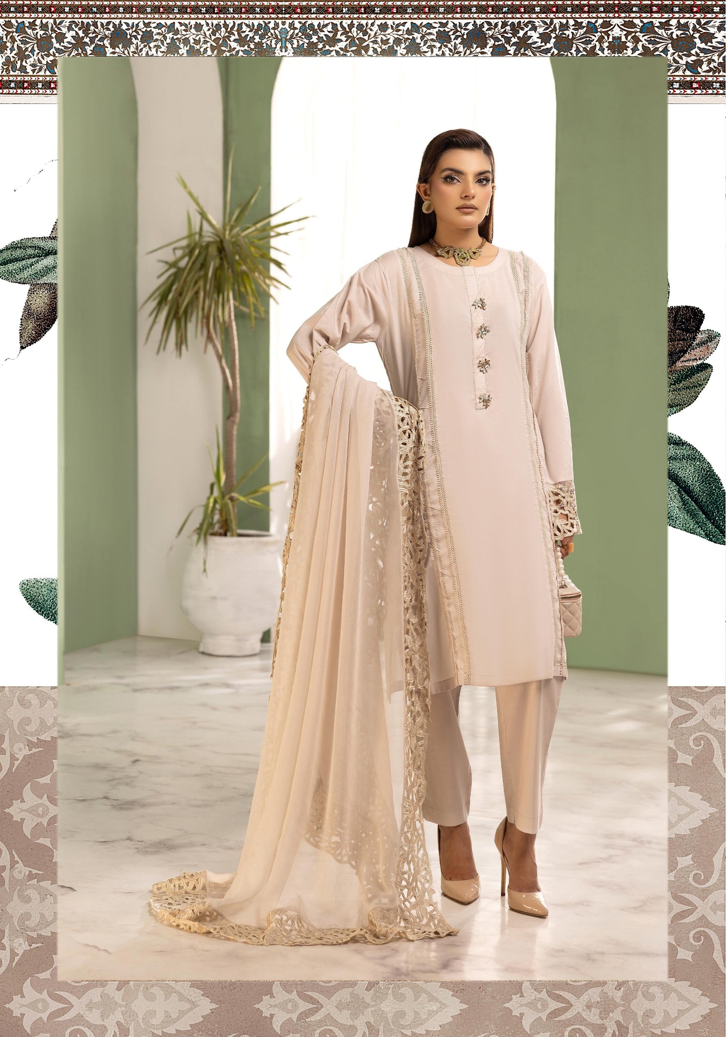 SIMRANS ‘AURA LUX’ | EMBROIDERED COTTON READYMADE TRADITIONAL WOMENSWEAR3025