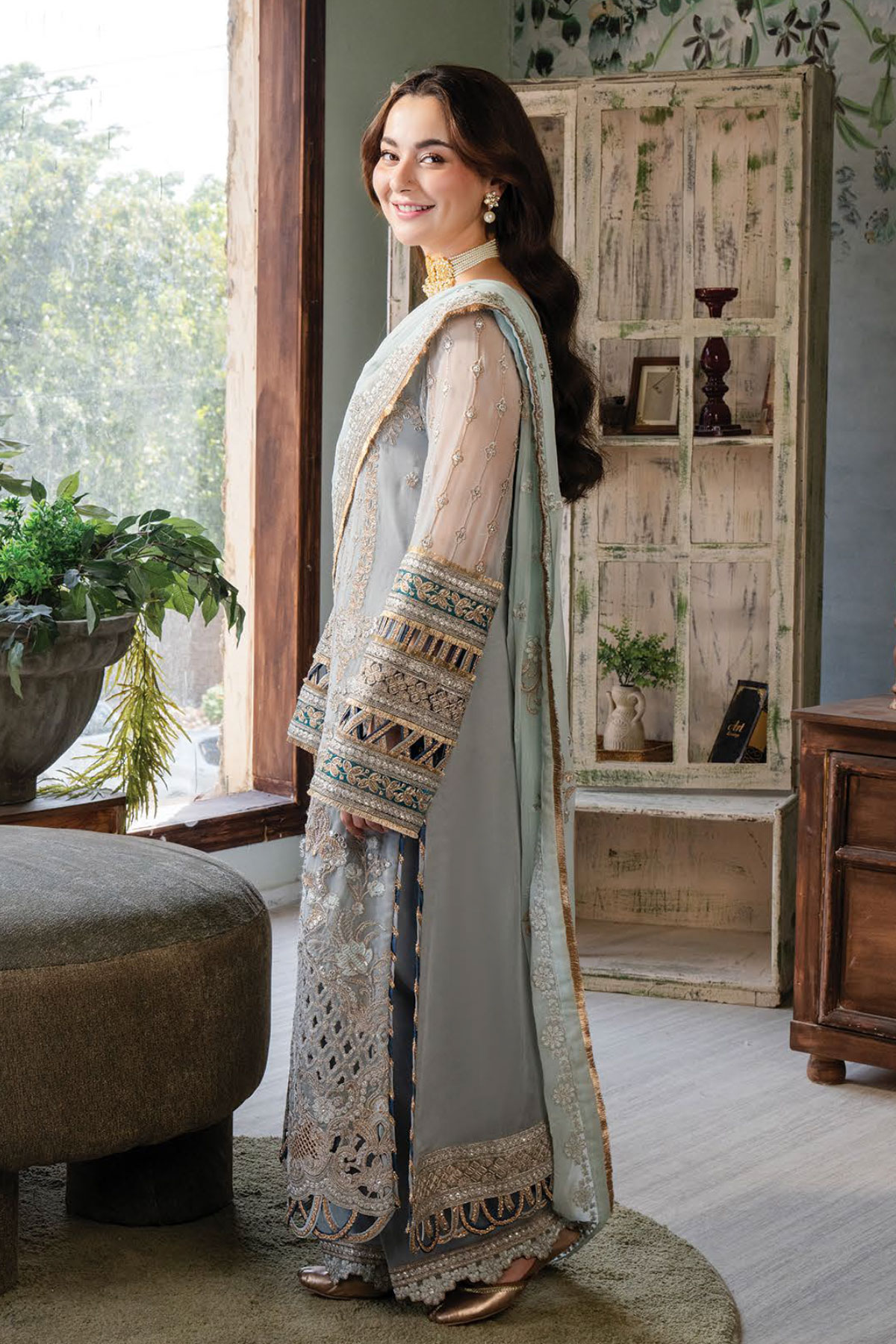 SIMRANS Hania Amir collection 3 piece Kashud embroidered suit readymade 904 - S&S
