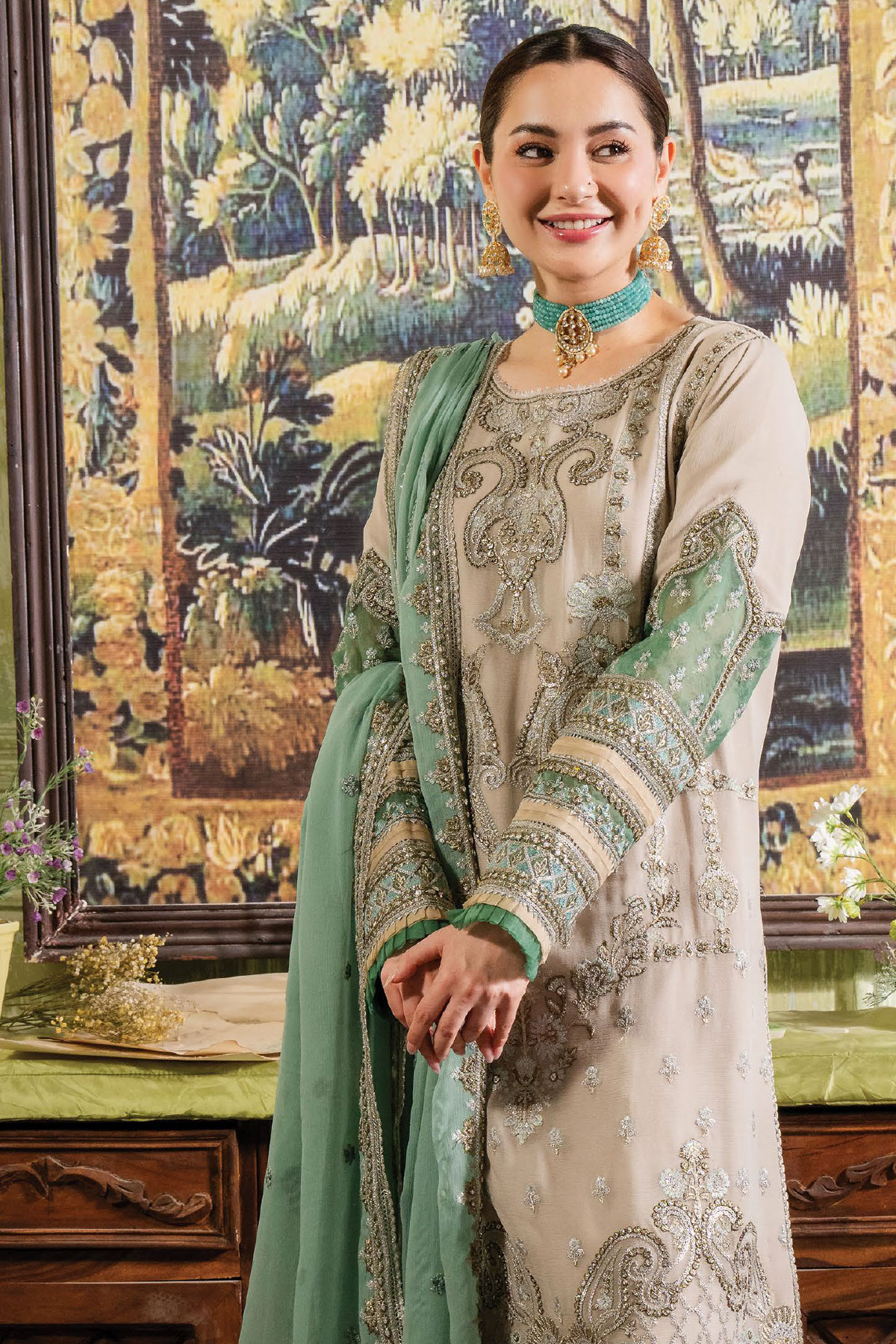 SIMRANS Hania Amir collection 3 piece Kashud embroidered suit readymade 906 - S&S