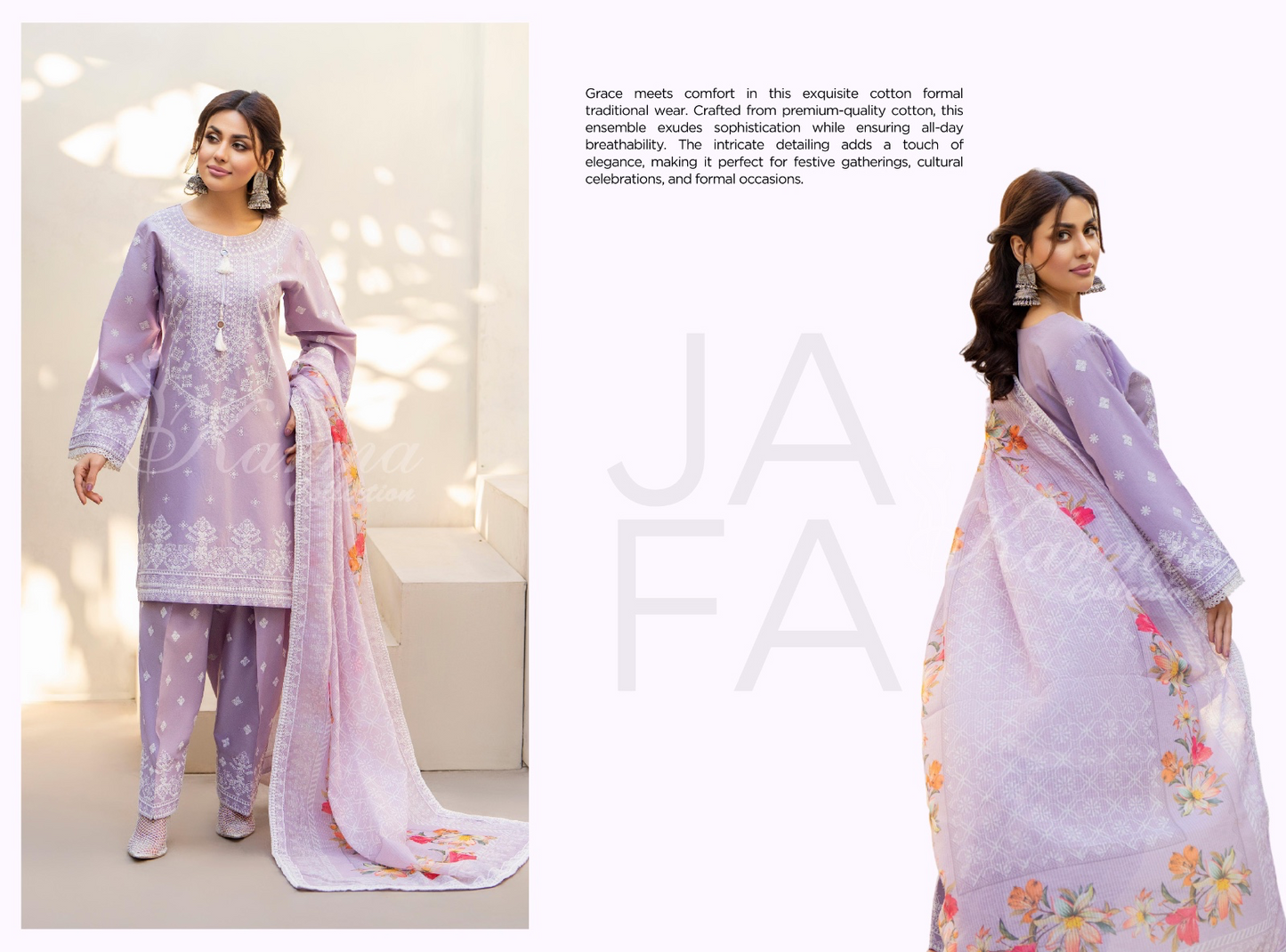 KARMA ‘AFFREEN’ | EMBROIDERED COTTON READYMADE | KC-155 - S&S