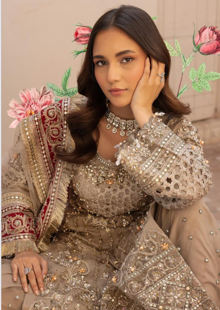 SIMRANS IMROZIA PREMIUM CHIFFON COLLECTION 3 PIECE EMBROIDERED READYMADE SUIT-303 - S&S