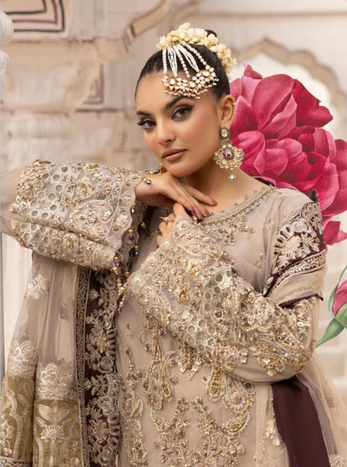 SIMRANS IMROZIA PREMIUM CHIFFON COLLECTION 3 PIECE EMBROIDERED READYMADE SUIT-304 - S&S