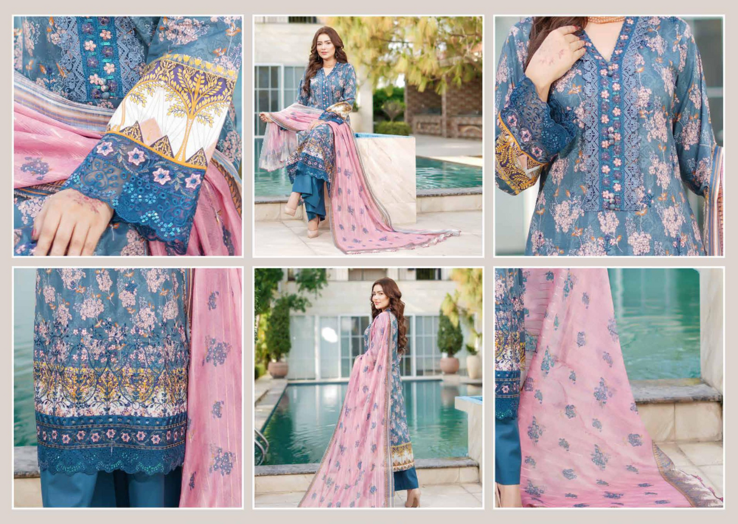 MUNIRA | EMBROIDERED LINEN READYMADE | MGL03 - S&S