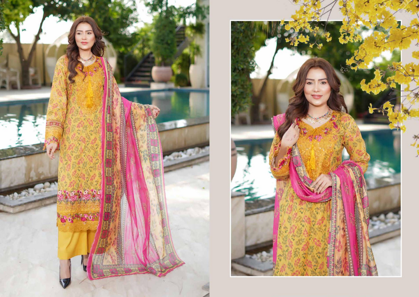 MUNIRA | EMBROIDERED LINEN READYMADE | MGL06 - S&S