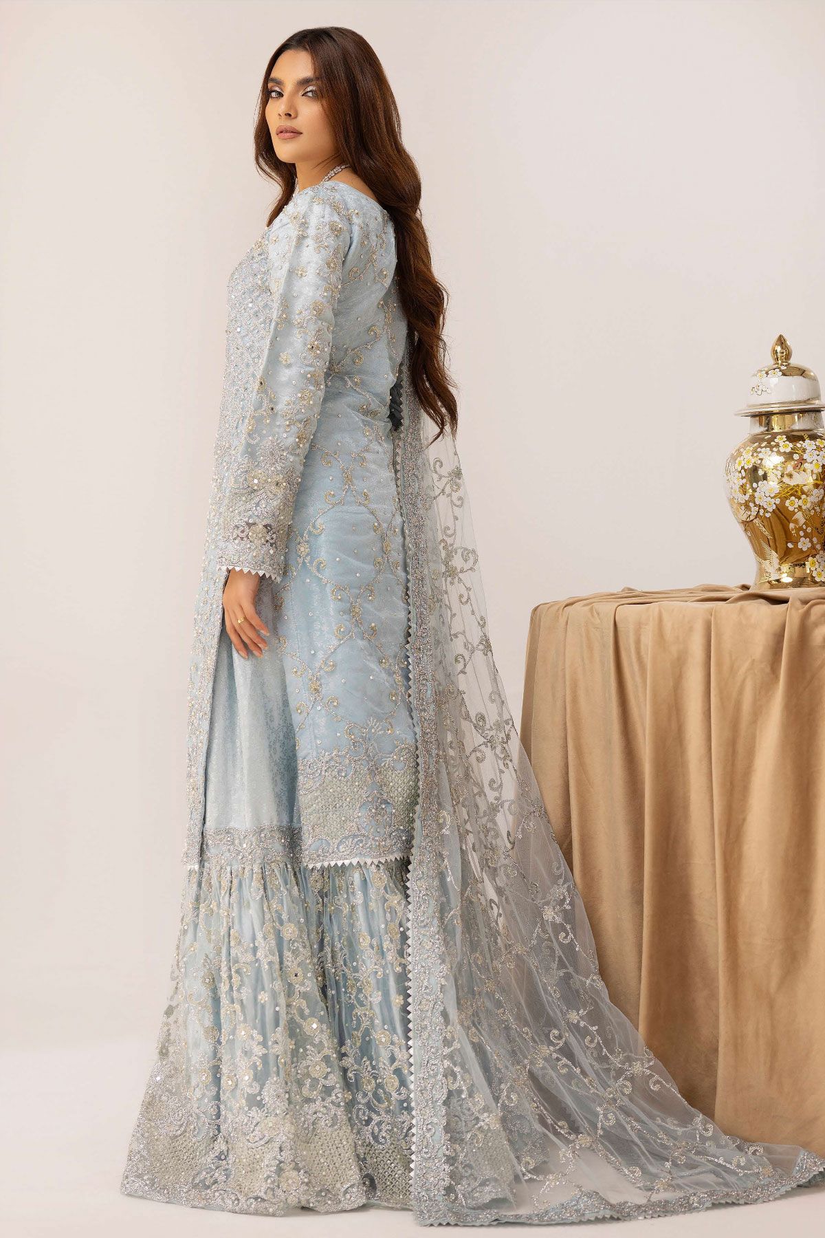 Simrans wedding collection 3 piece embroidered lengha suit - S&S