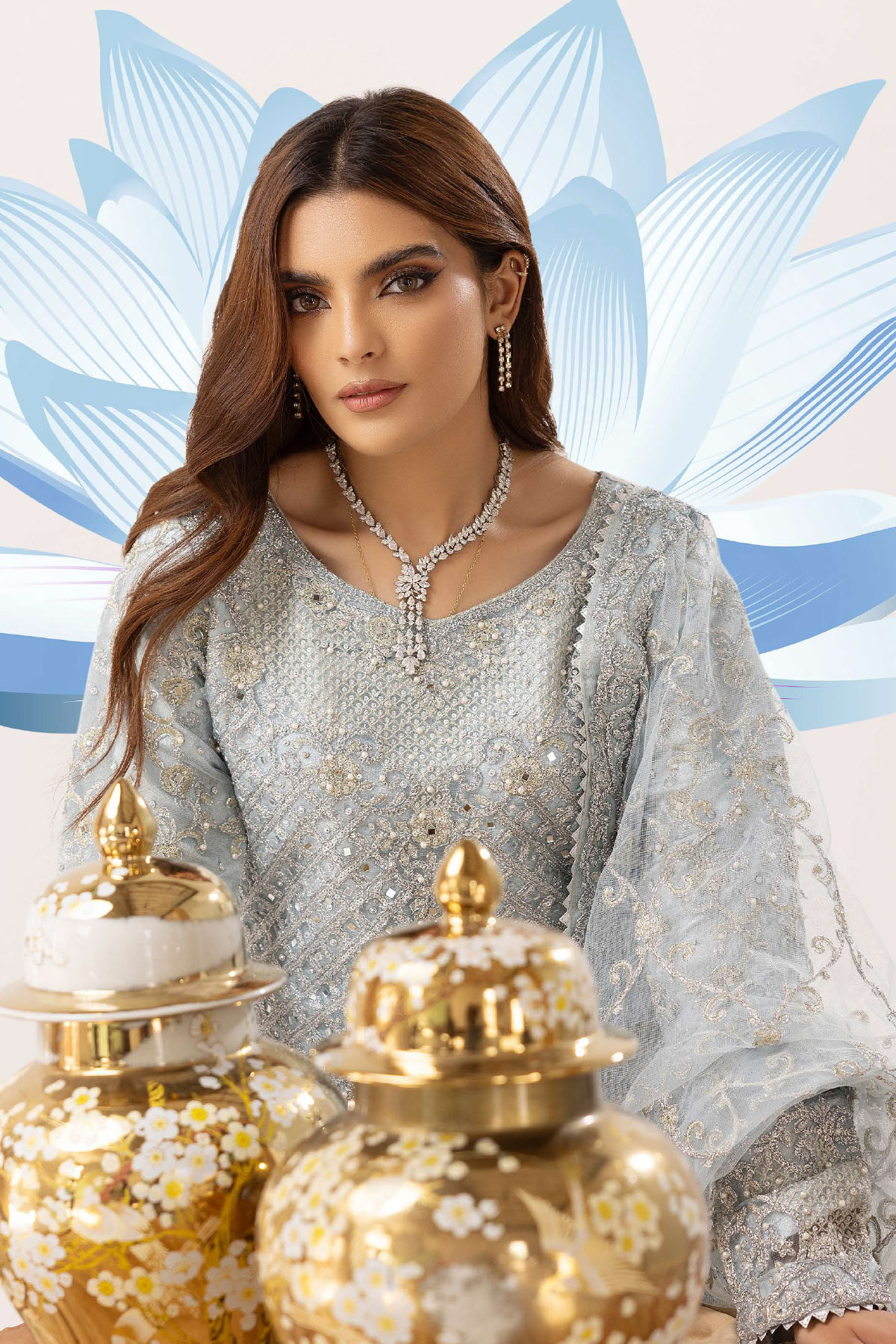 Simrans wedding collection 3 piece embroidered lengha suit - S&S