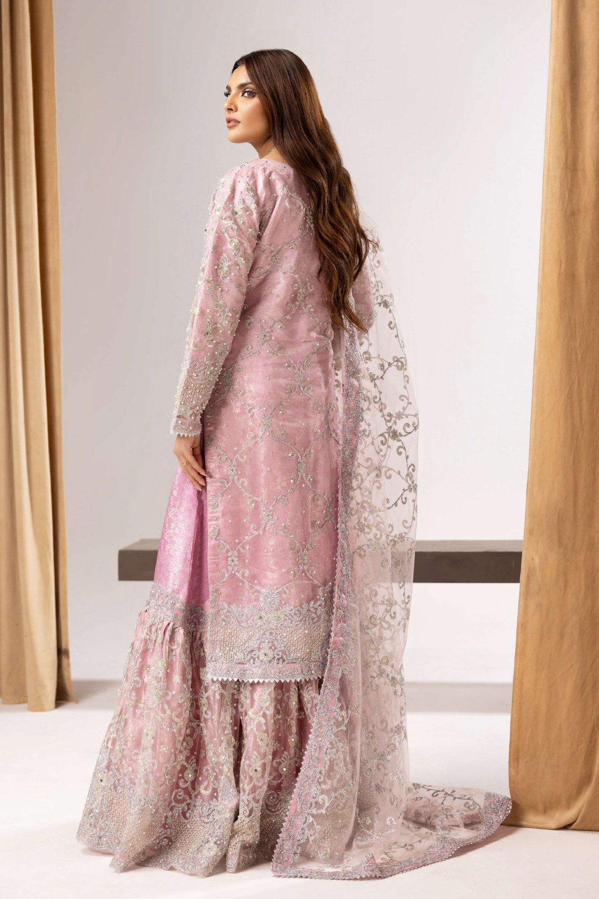 Simrans wedding collection 3 piece embroidered lengha suit 1 - S&S