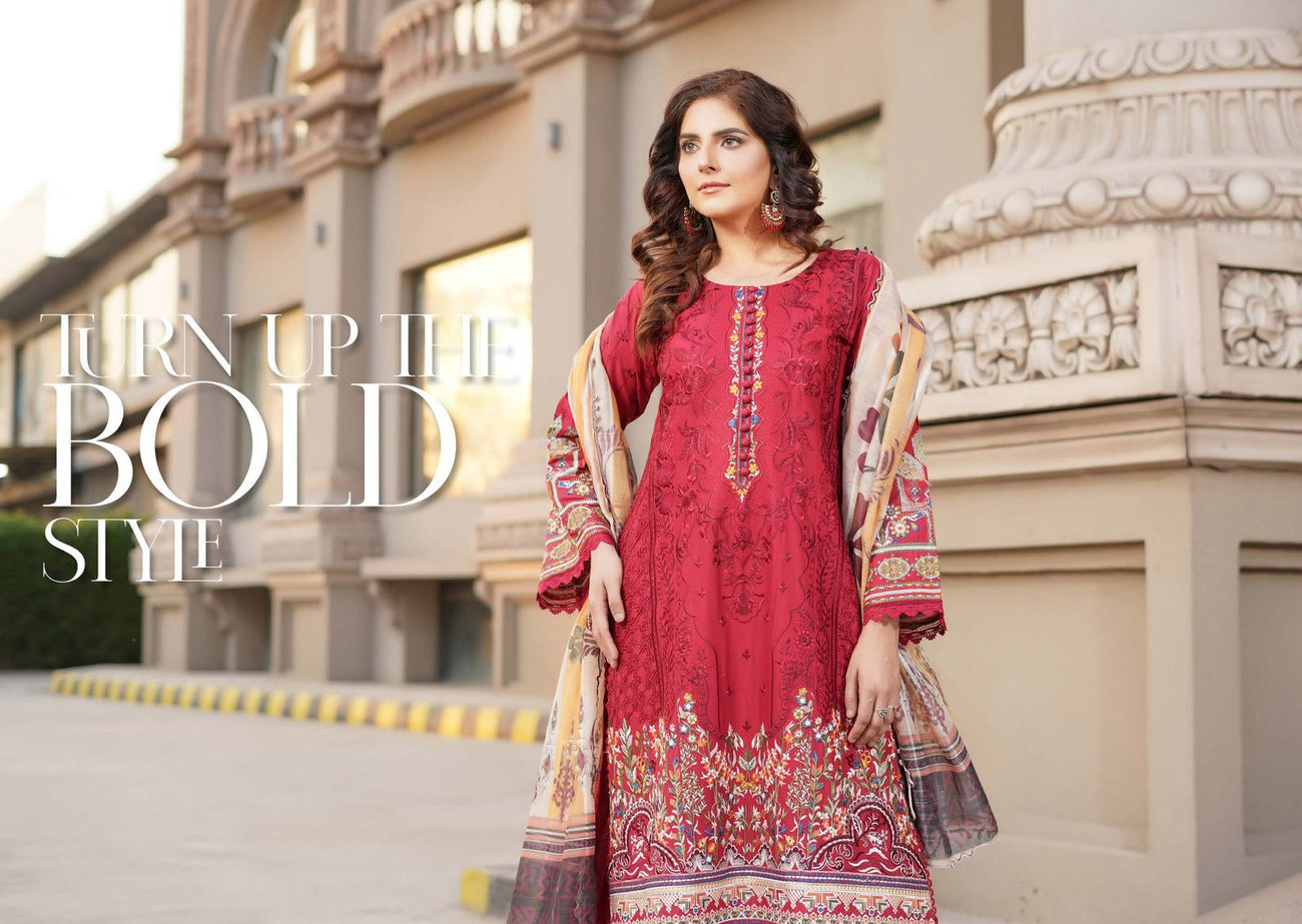 MUNIRA | EMBROIDERED LINEN READYMADE | MGL011 - S&S