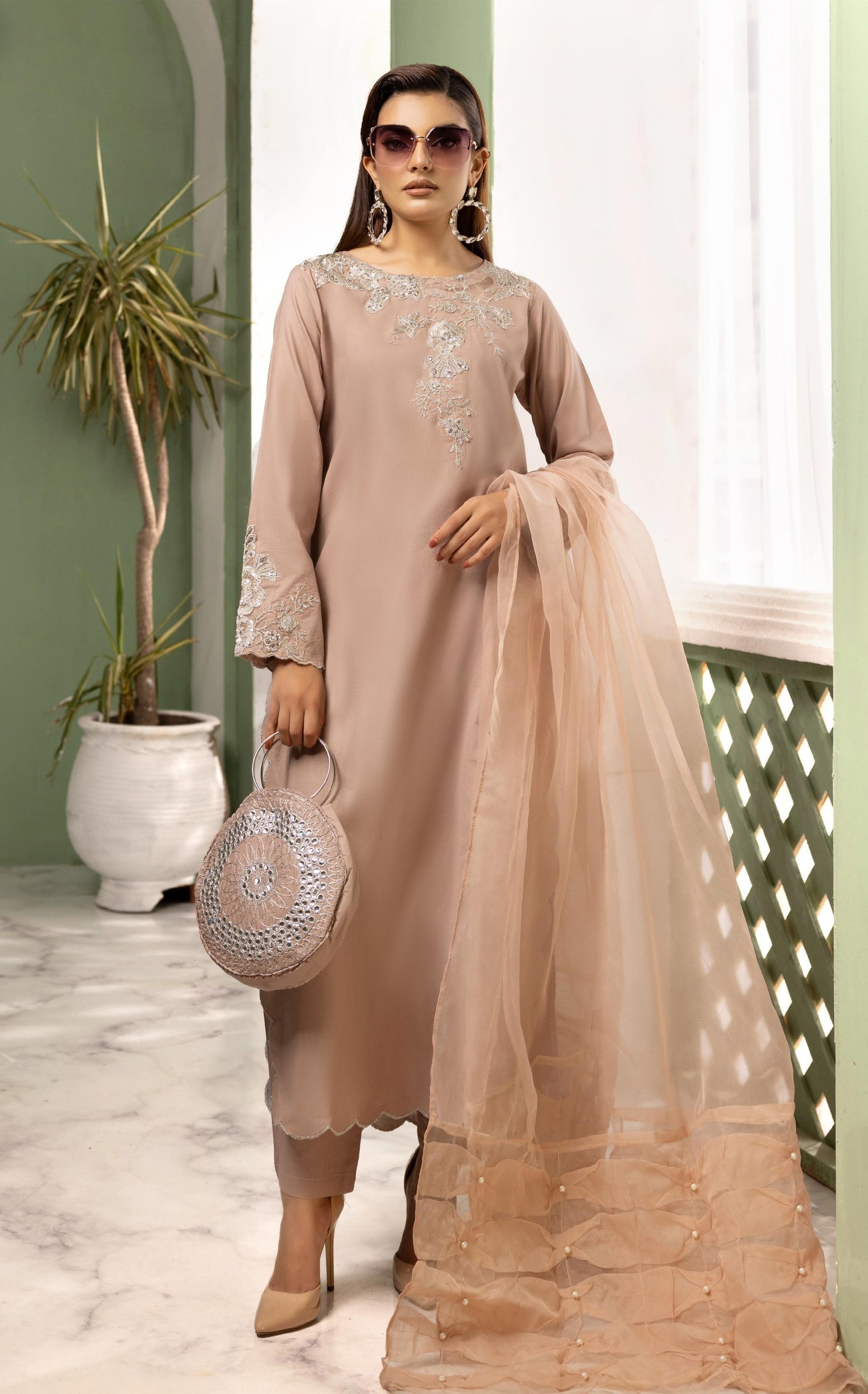 SIMRANS LILY CAMBRIC COTTON EMBROIDERED 3PC READYMADE 803