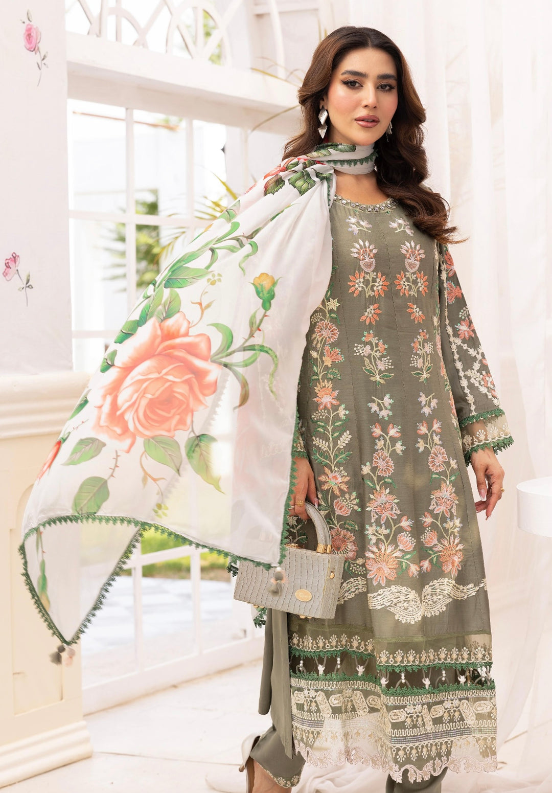 SIMRANS ‘RIWAYAT’ | EMBROIDERED LUXURY VISCOSE READYMADE WOMENSWEAR |1315