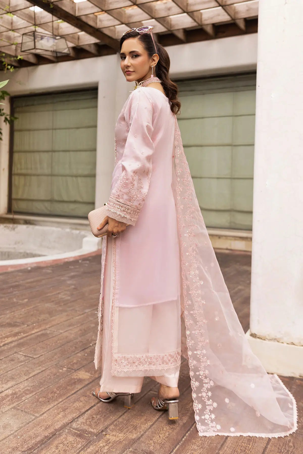 SIMRANS Mehrunisa premium 3 piece mummy & me Ladies pink outfit 1