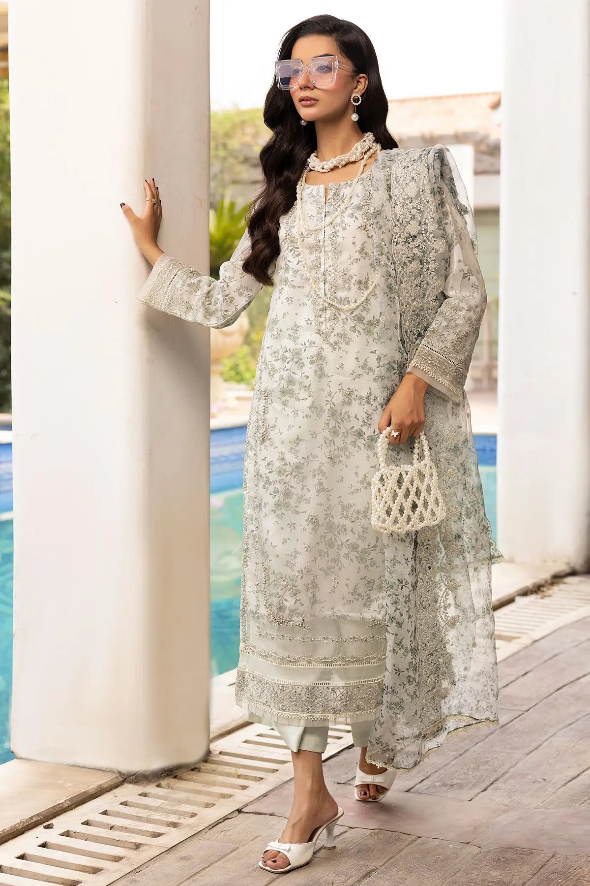 SIMRANS Mehrunisa premium 3 piece mummy & me Ladies mint outfit