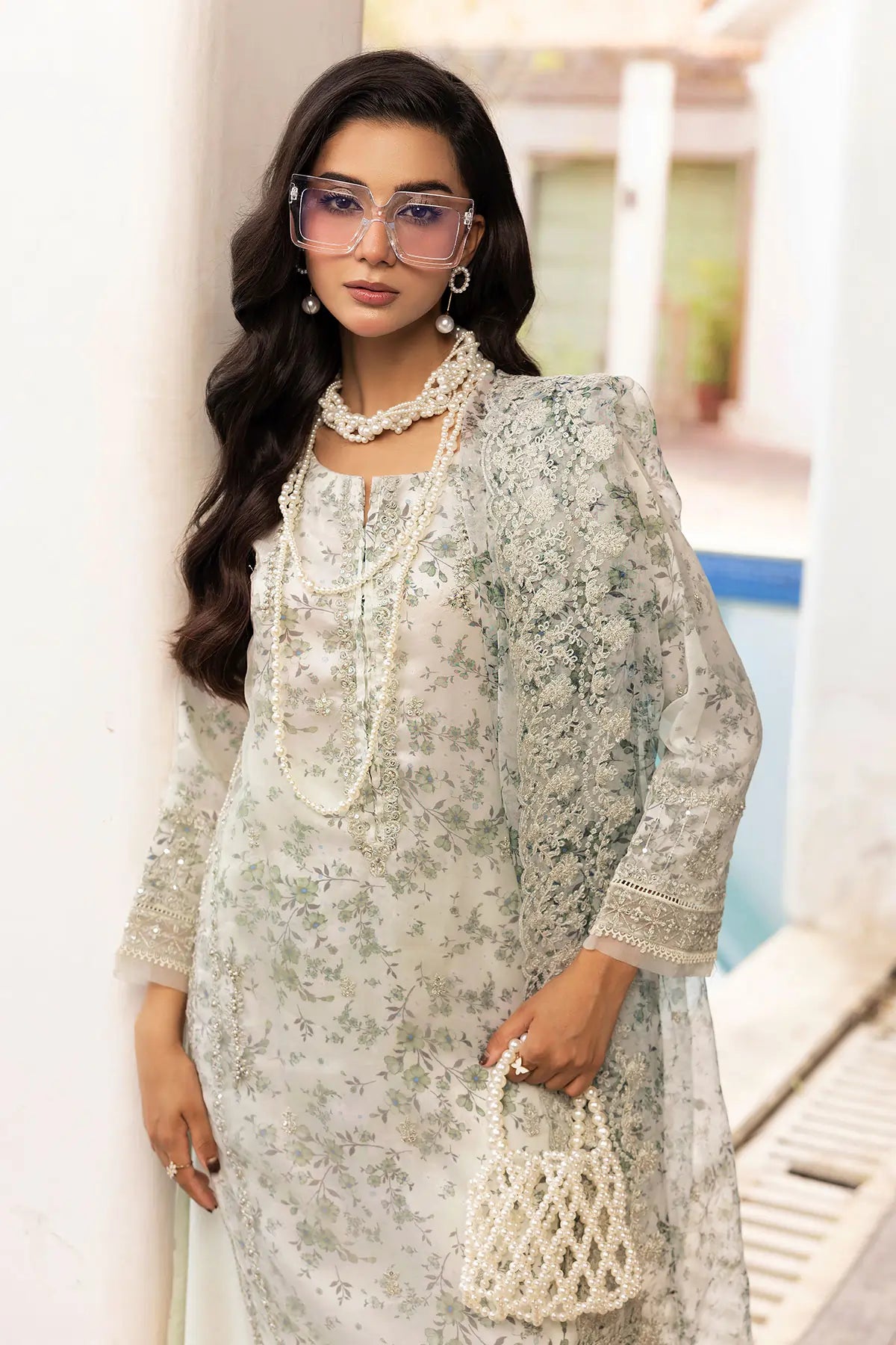 SIMRANS Mehrunisa premium 3 piece mummy & me Ladies mint outfit