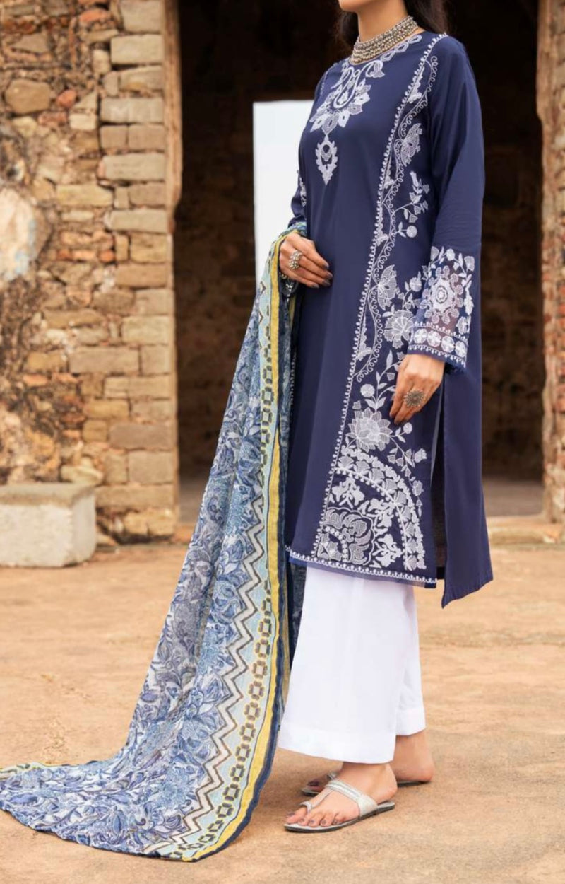 CASUALLITE ‘SKY STORIES’ | EMBROIDERED COTTON 3PC READYMADE |02