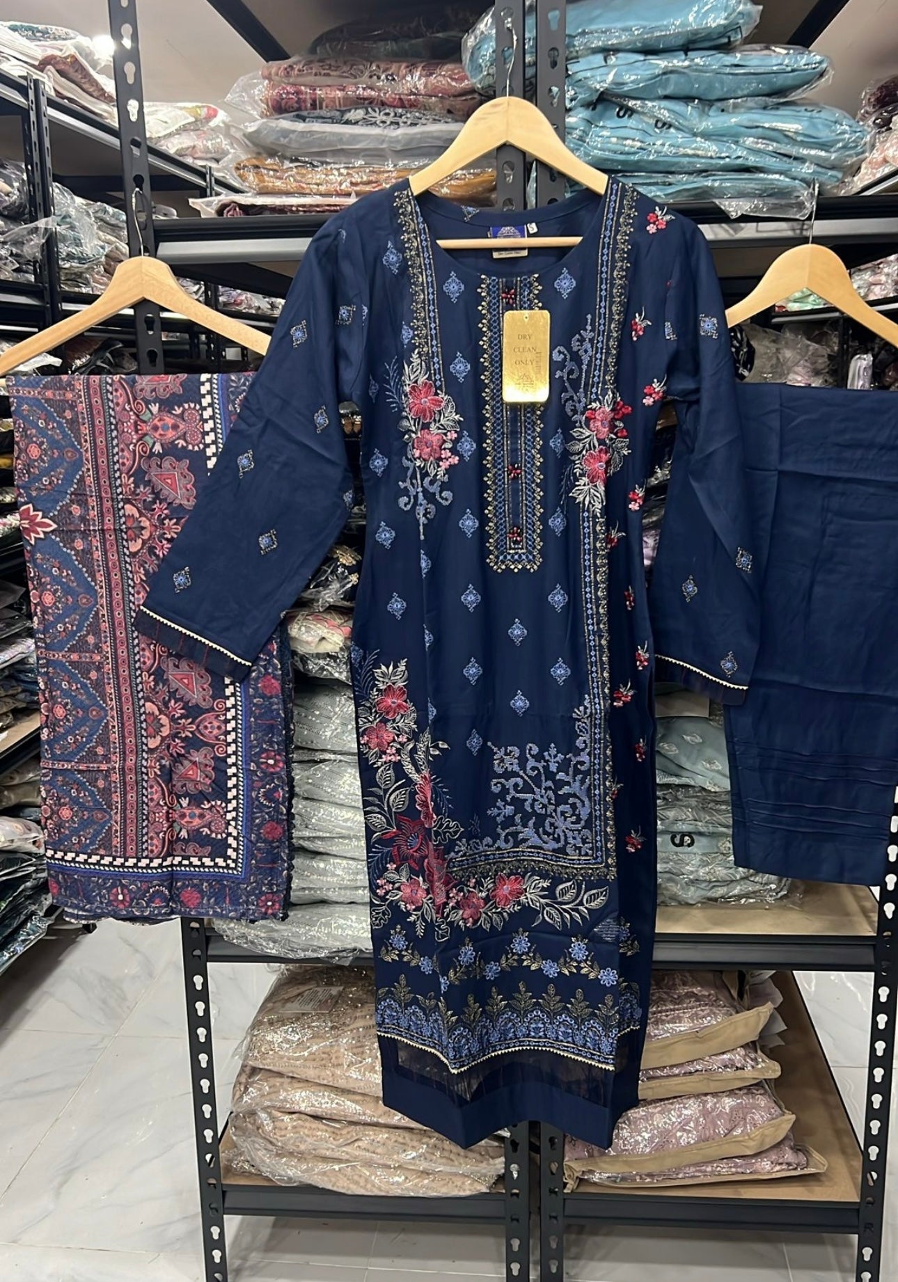 NAKHRA COLLECTIONS INSPIRED | EMBROIDERED 3PC DHANAKREADYMADE | MBD786