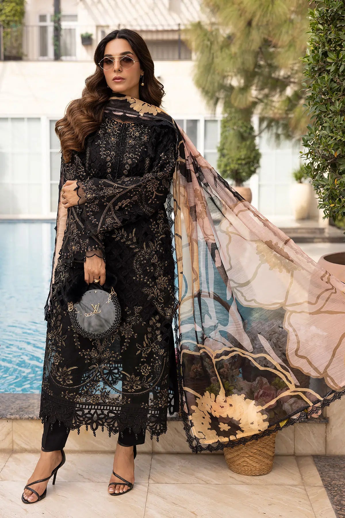SIMRANS IVANA LUXE CHIKANKARI EID COLLECTION 3 PIECE READYMADE SUIT 786