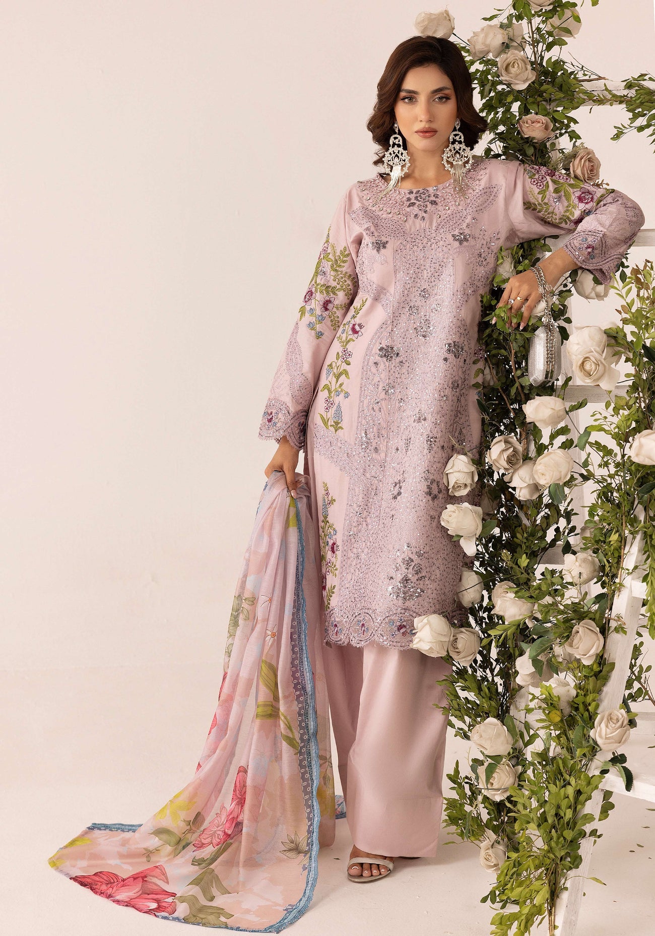 SIMRANS GRASE MARIA B FARSHI SHALWAR EMBROIDERED 3PC READYMADE 602