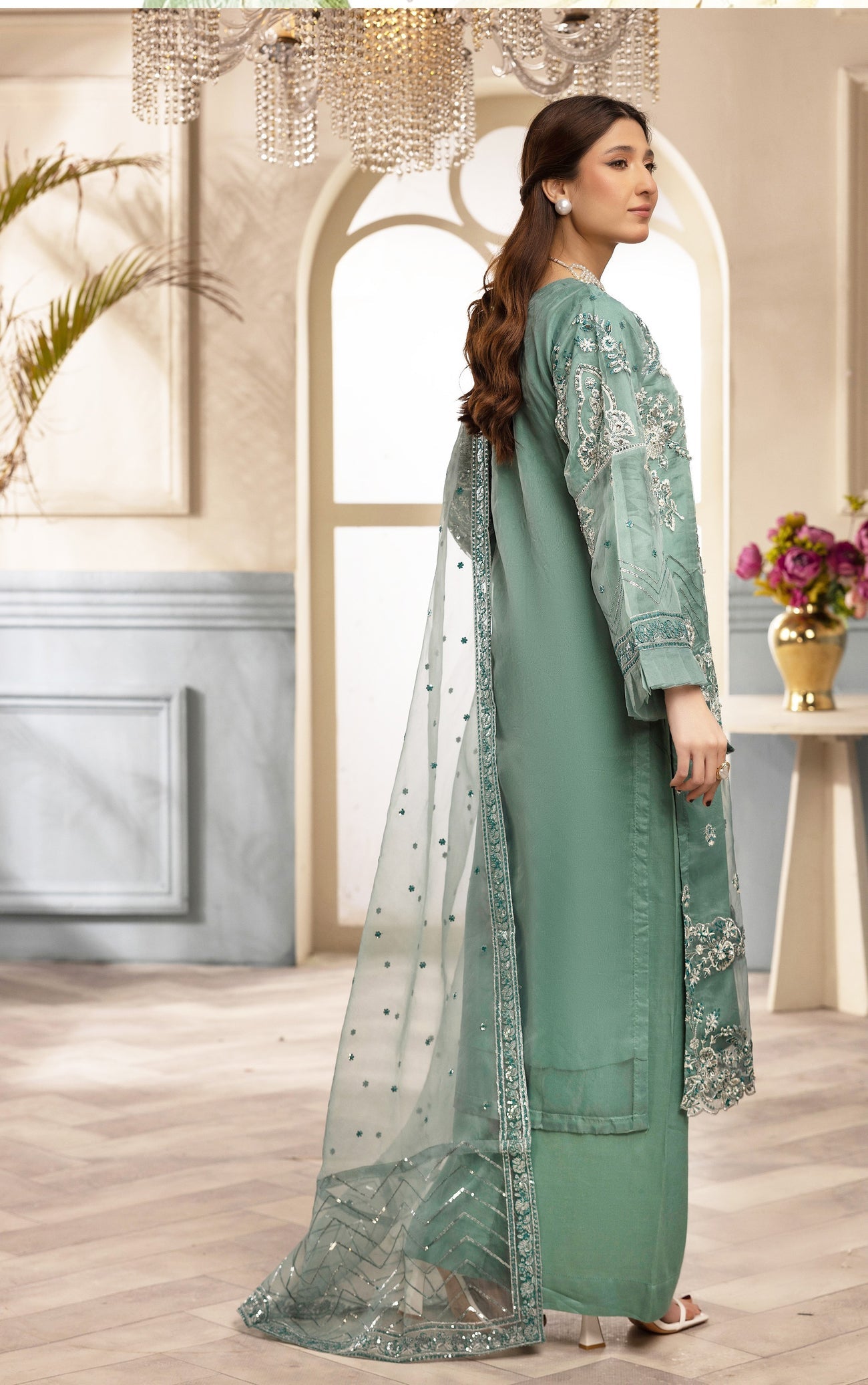 ZARA SHAH ORGANZA EMBROIDERED 3PC READYMADE ZS032