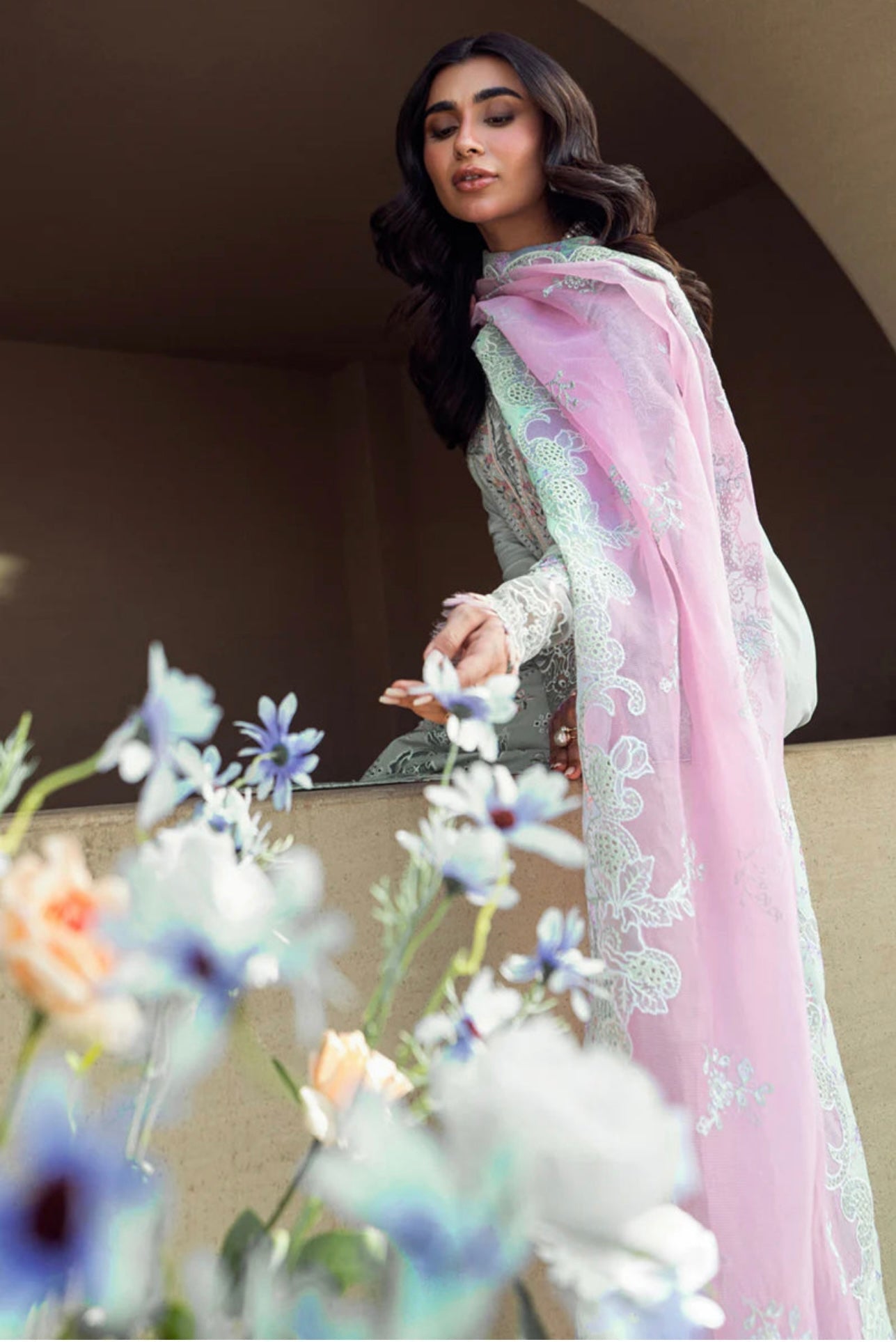 SIMRANS QALAMKAR AFIYA LUX COLLECTION 3 PIECE EMBROIDERED SUIT READYMADE Q04 - S&S