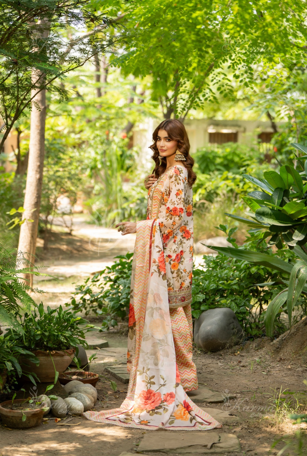 Karma Embroidered Shirt with Matte Thread Work KNC02