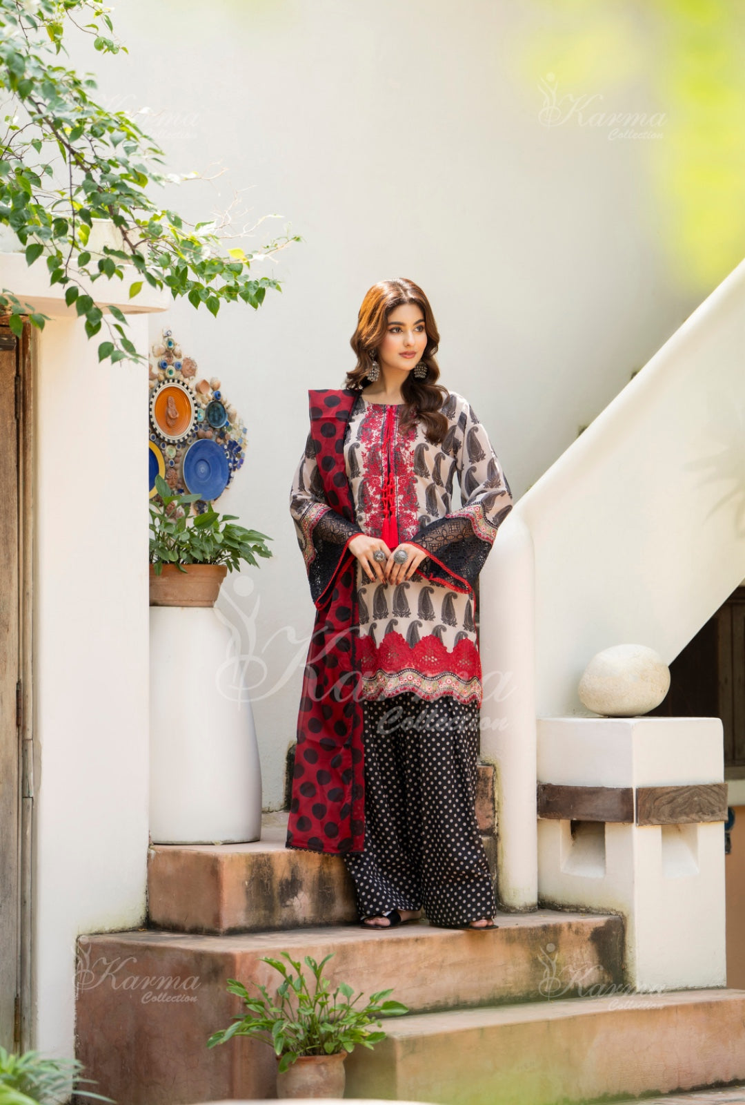 Karma Embroidered Shirt with Matte Thread Work KNC 09