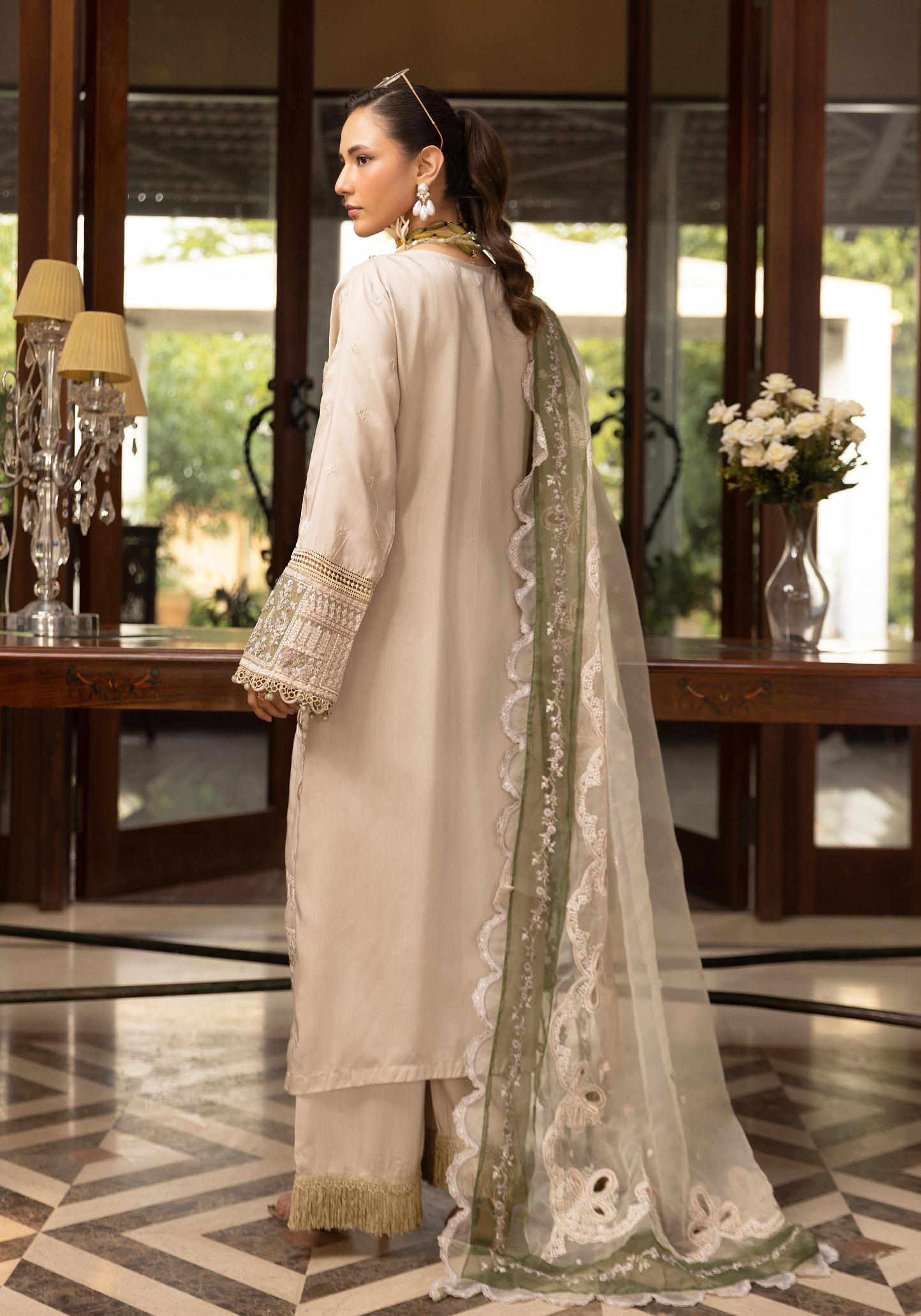 SIMRANS Khaas premium 3 piece mummy & me Ledies beige Eid outfit.