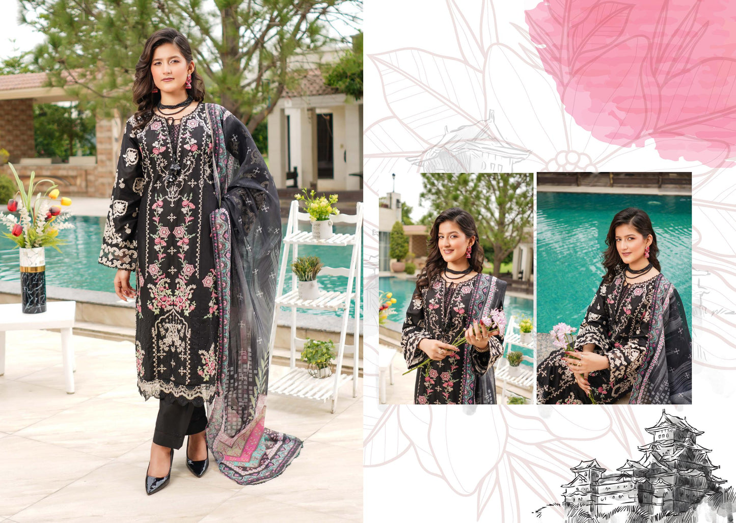 MUNIRA | EMBROIDERED LAWN READYMADE |SS25