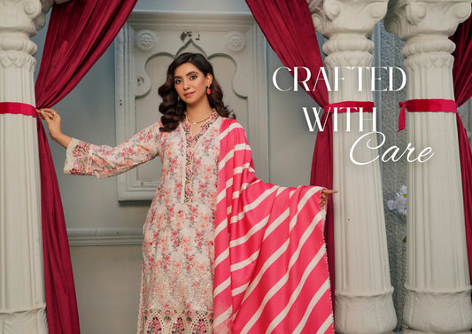 MUNIRA DHANAK EMBROIDERED 3PC READYMADE NAZ06