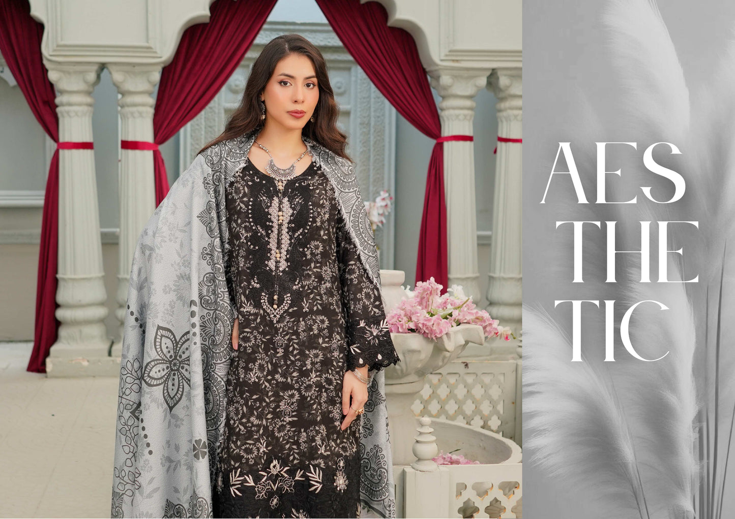 MUNIRA DHANAK EMBROIDERED 3PC READYMADE NAZ02