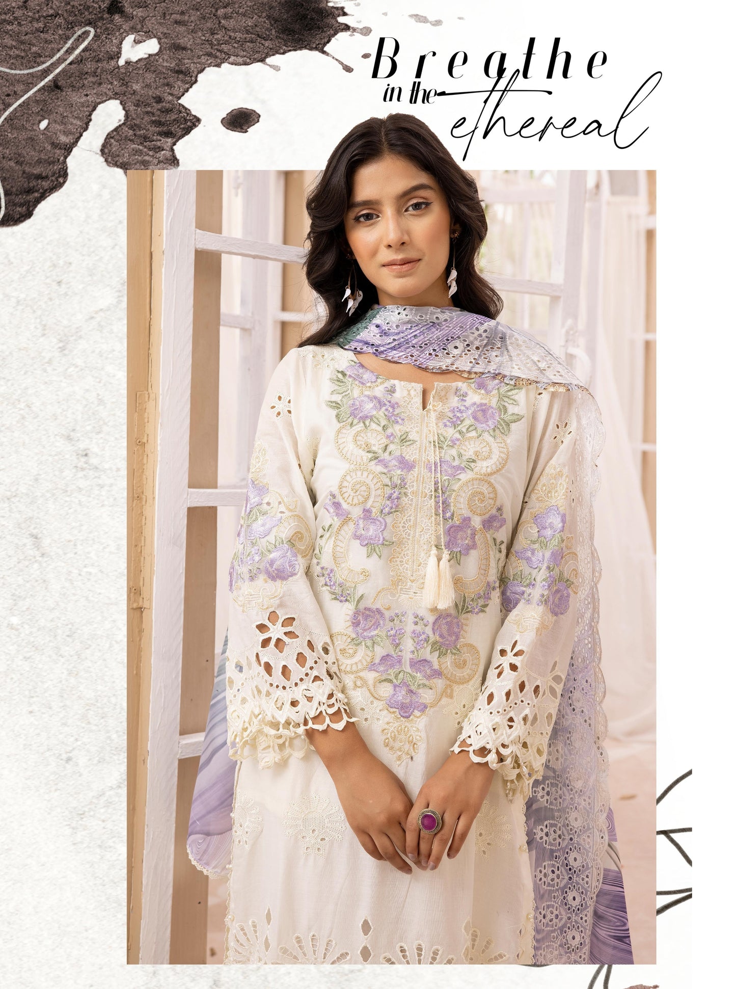SIMRANS ‘AAFREEN’ | EMBROIDERED COTTON CHIKENKARI READYMADE TRADITIONAL WOMENSWEAR 133