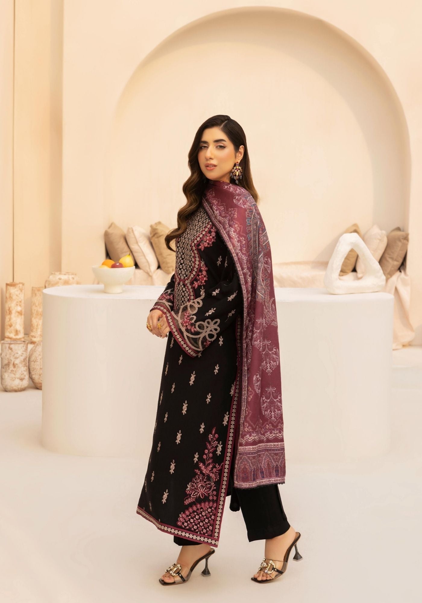 EMBER DHANAK EMBROIDERED 3PC READYMADE Mehak 202502